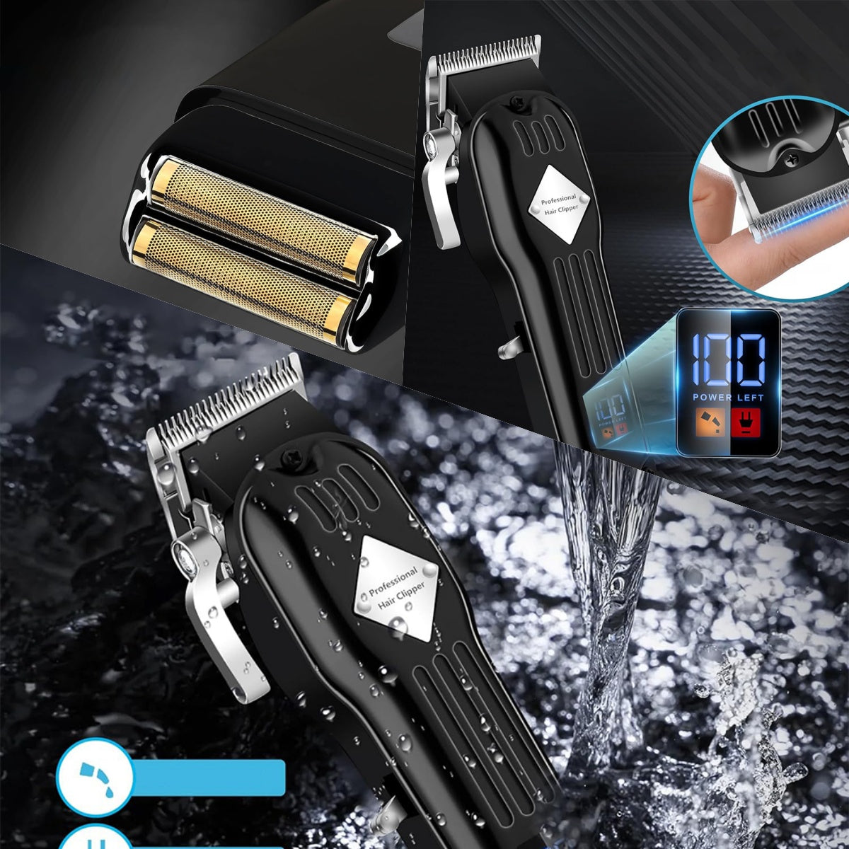 HAIR SHAVER BEARD CORDLESS TRIMMER FOR BEARD HAIR SHAVER BODY CLIPPER BLACK Packaging status original