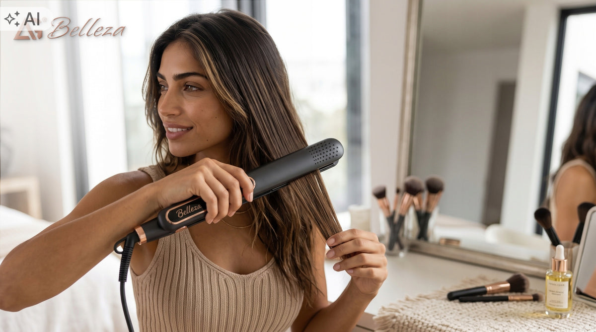 HAIR STRAIGHTENER CERAMIC Bellesis 10 PROGRAMS TEMPERATURE CONTROL Manufacturer code SZYBKIE NAGRZEWANIE Z JONIZACJĄ WYŚWIETLACZ