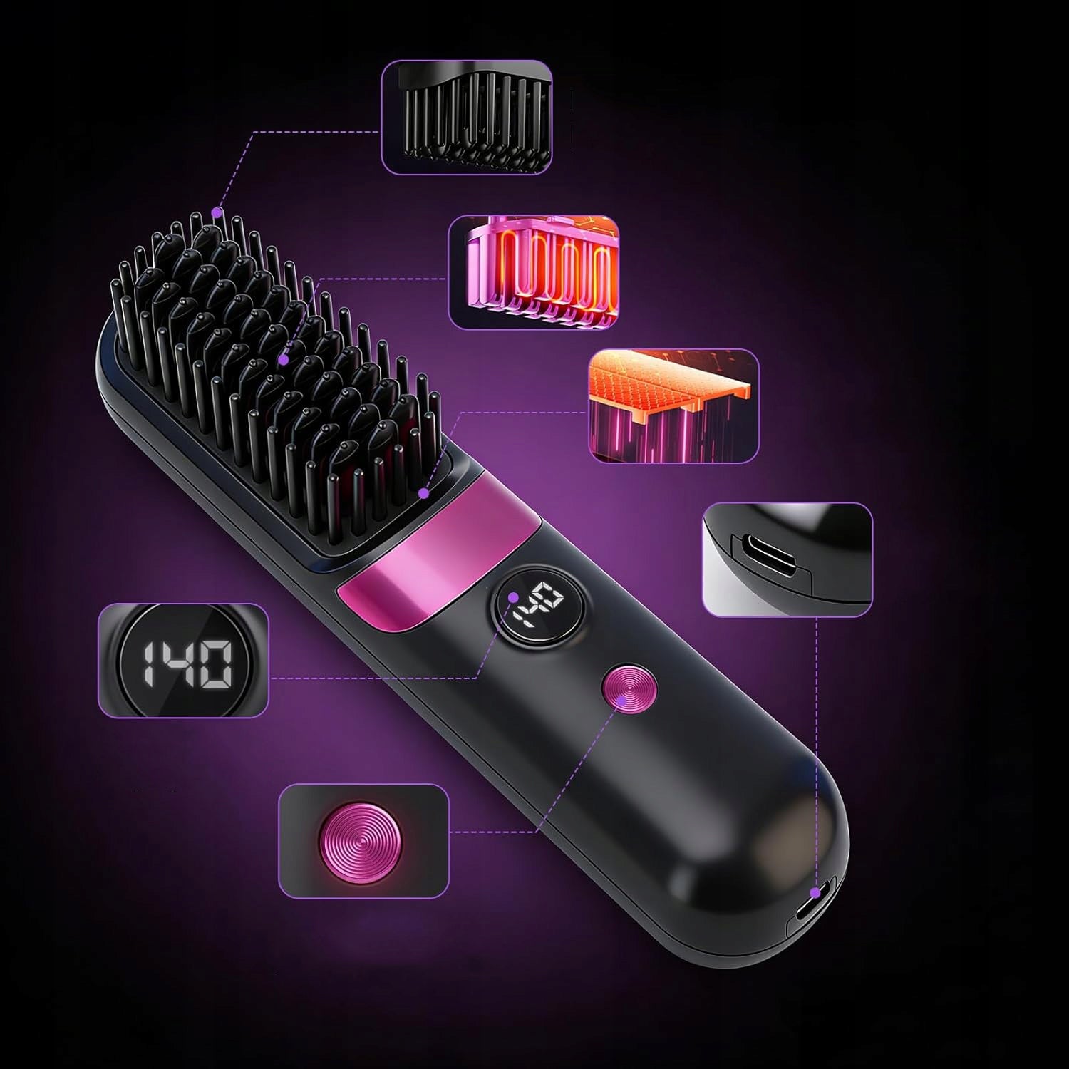 HAIR STRAIGHTENER COMB STRAIGHTENING ELECTRIC HAIR STRAIGHTENER Packaging status original
