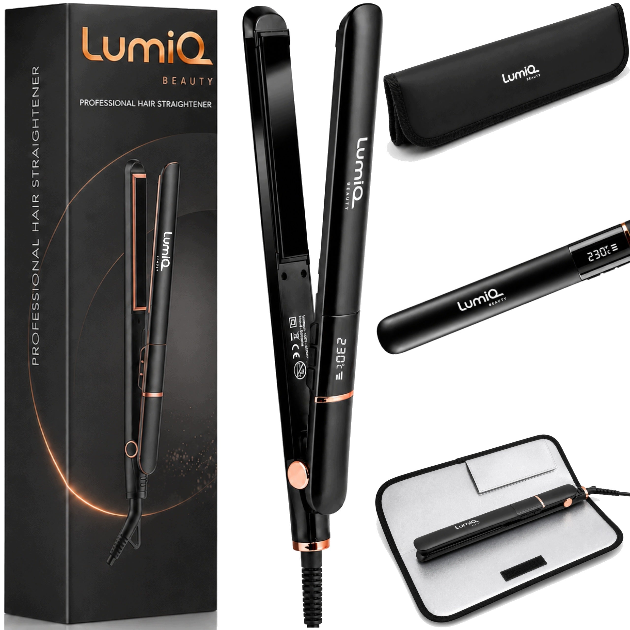 HAIR STRAIGHTENER INFRARED CERAMIC IONIZATION WITH ADJUSTABLE LUMIQ