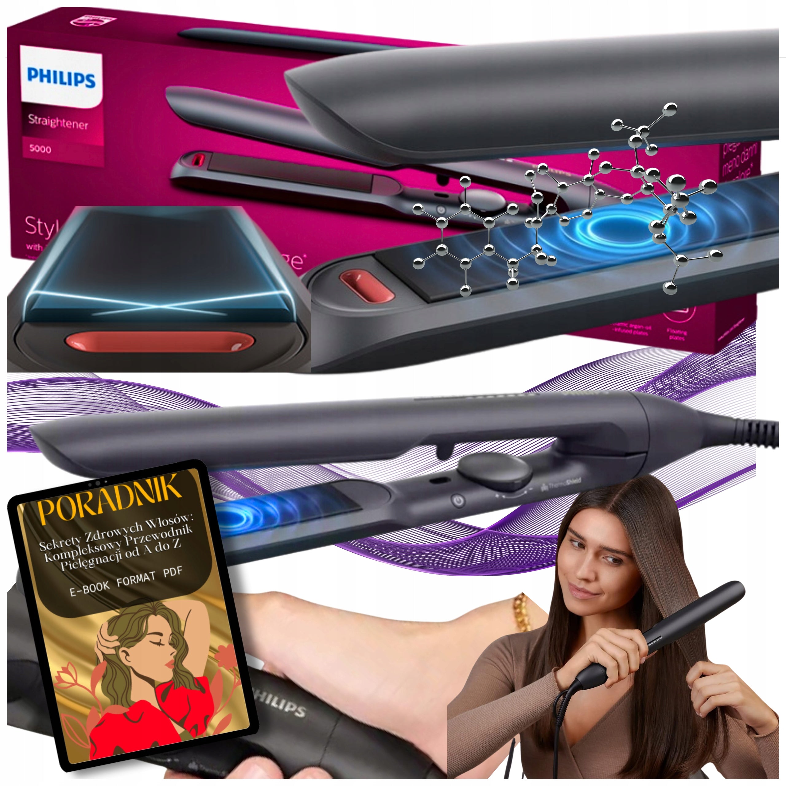 HAIR STRAIGHTENER PHILIPS CERAMIC IONIZATION PROFESSIONAL!