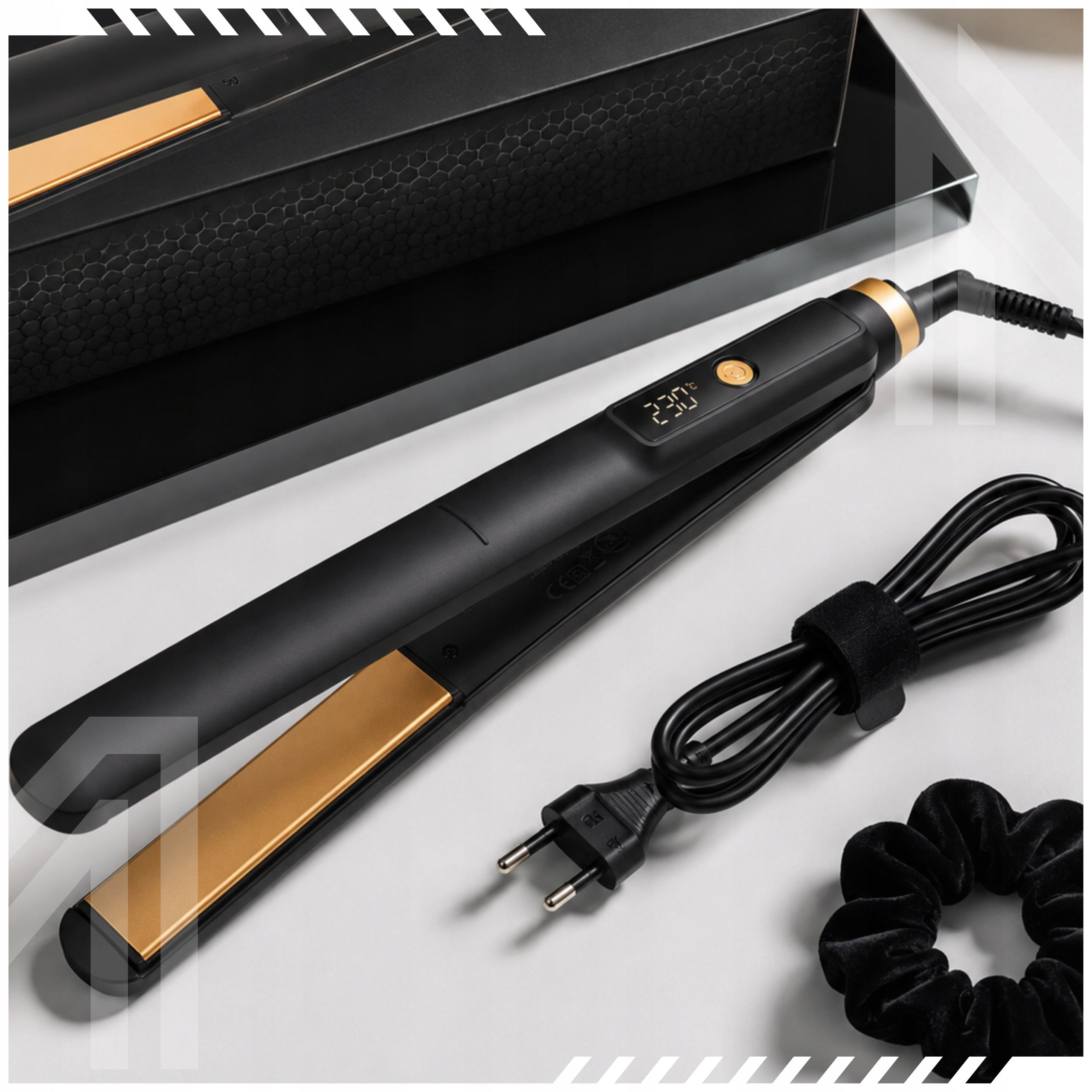 HAIR STRAIGHTENER PROFESSIONAL TRAVEL ADJUSTMENT LED DISPLAY 60W Manufacturer code PROSTOWNICA DO WŁOSÓW REGULACJA WYŚWIETLACZ