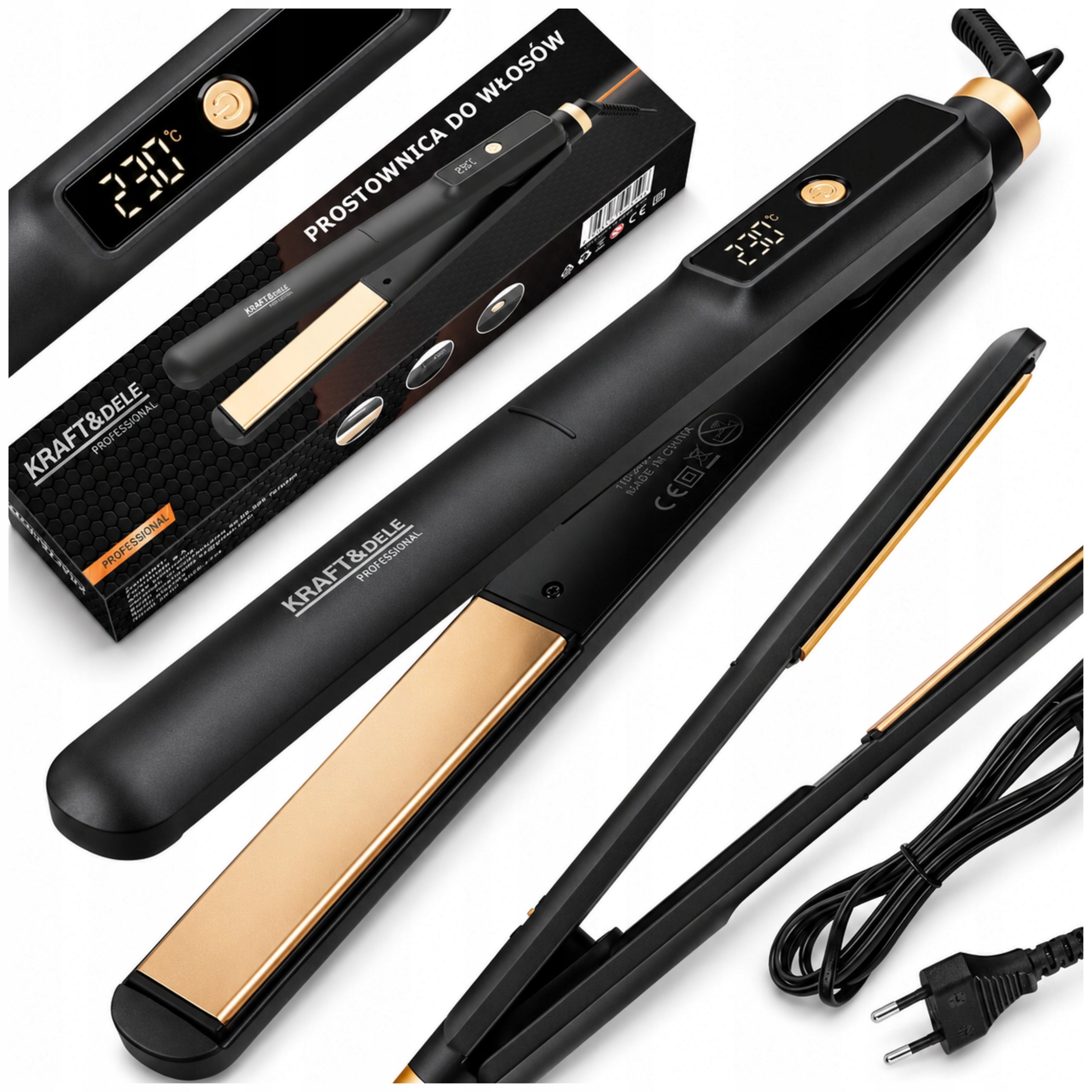 HAIR STRAIGHTENER PROFESSIONAL TRAVEL ADJUSTMENT LED DISPLAY 60W