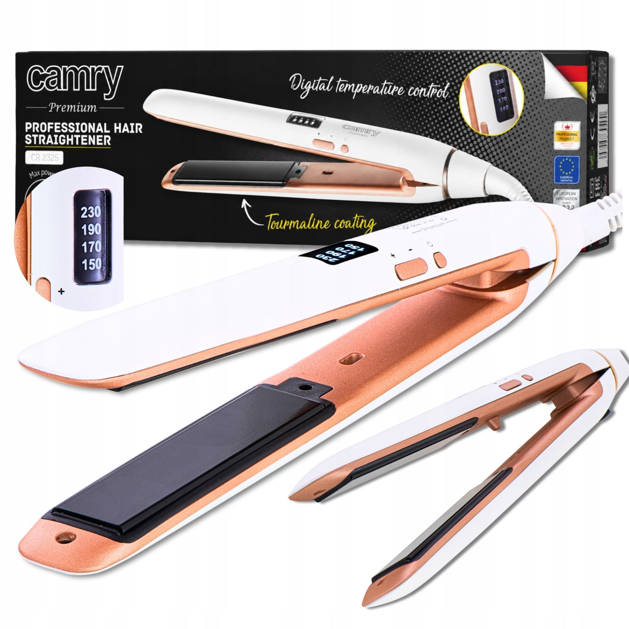 HAIR STRAIGHTENER WITH IONIZATION TEMPERATURE CONTROL CERAMIC PREMIUM