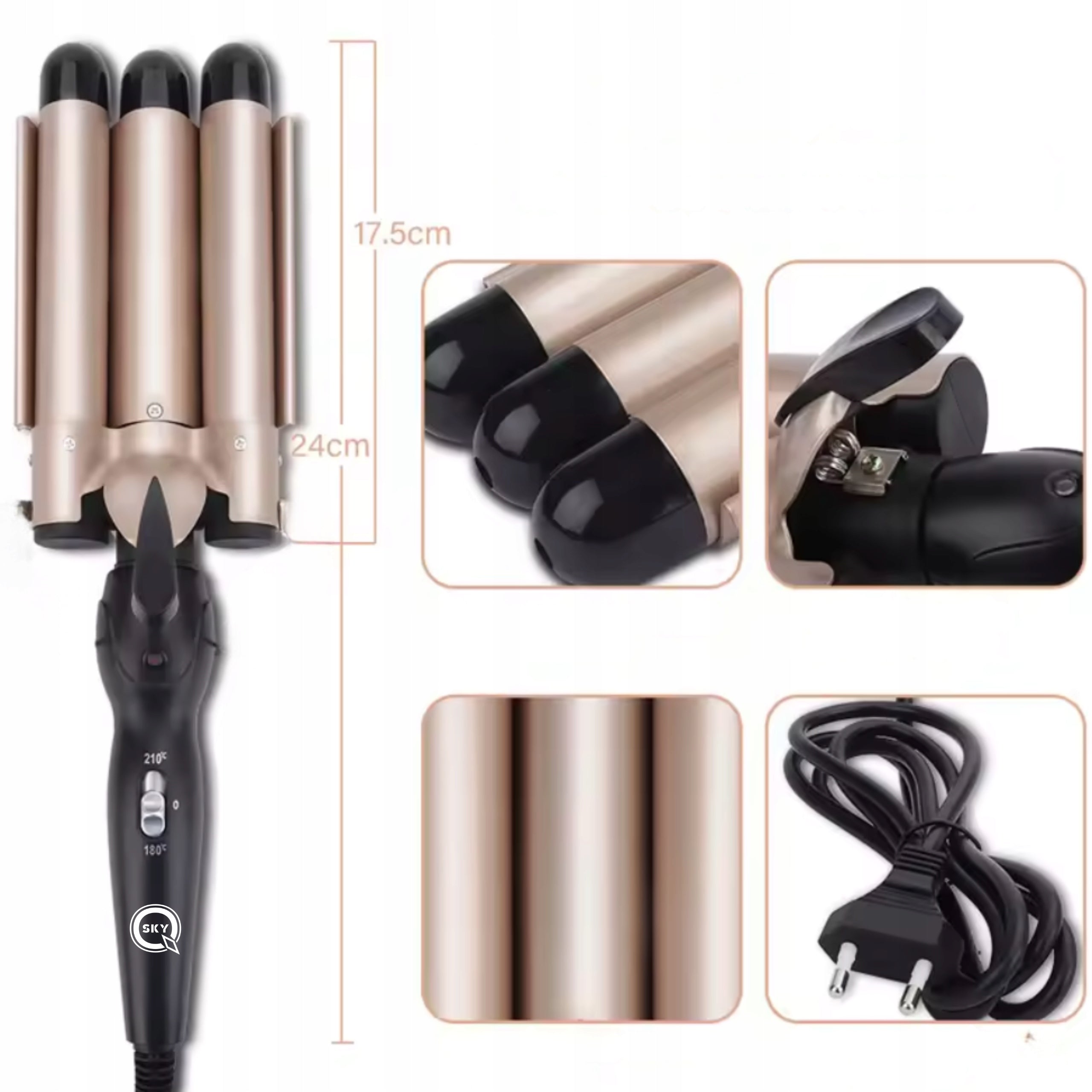HAIR STYLING INVERTER CRIMPING CURLER TEMPERATURE CONTROL Packaging status original
