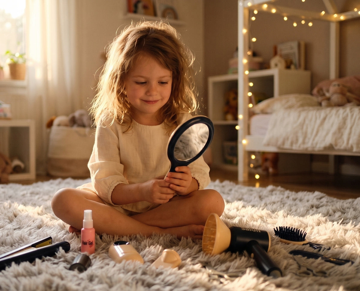 HAIRDRESSER SET FOR CHILDREN IN SUITCASE HAIR STRAIGHTENER DRYER Brand Midex