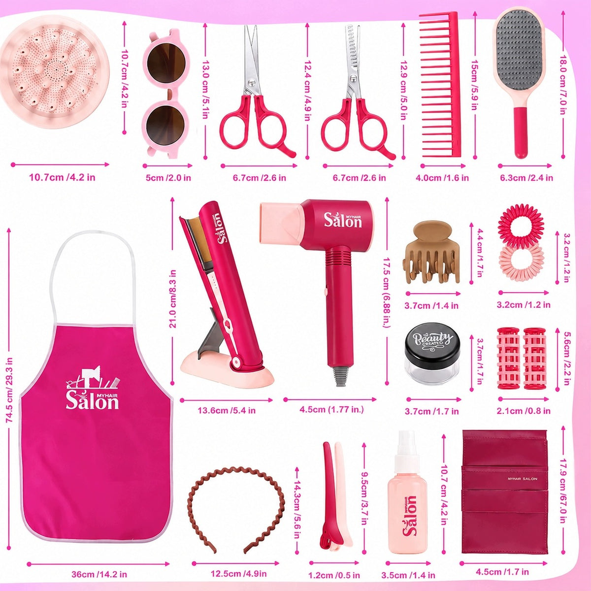 HAIRDRESSER SET FOR CHILDREN SMALL HAIRDRESSER SUITCASE DRYER Packaging status original