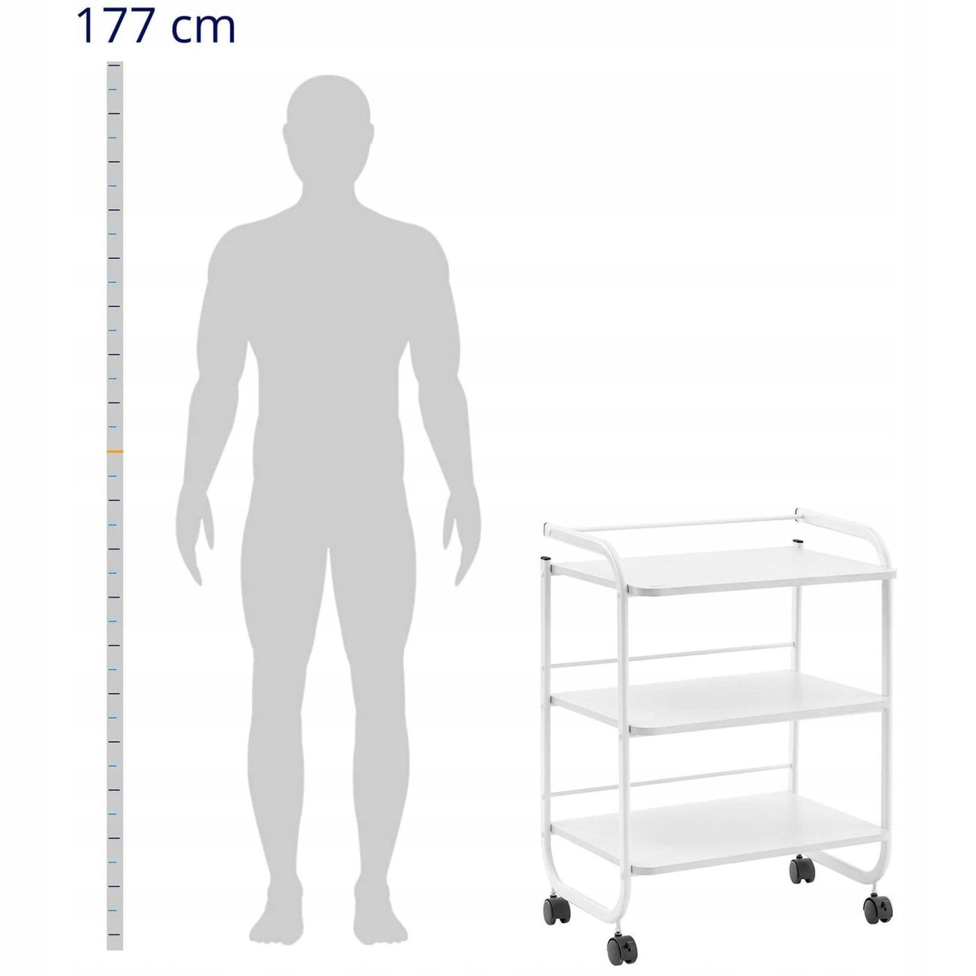 HAIRDRESSER TROLLEY 3 HORIZONTAL TABLE ON WHEELS SHELVES Packaging status original