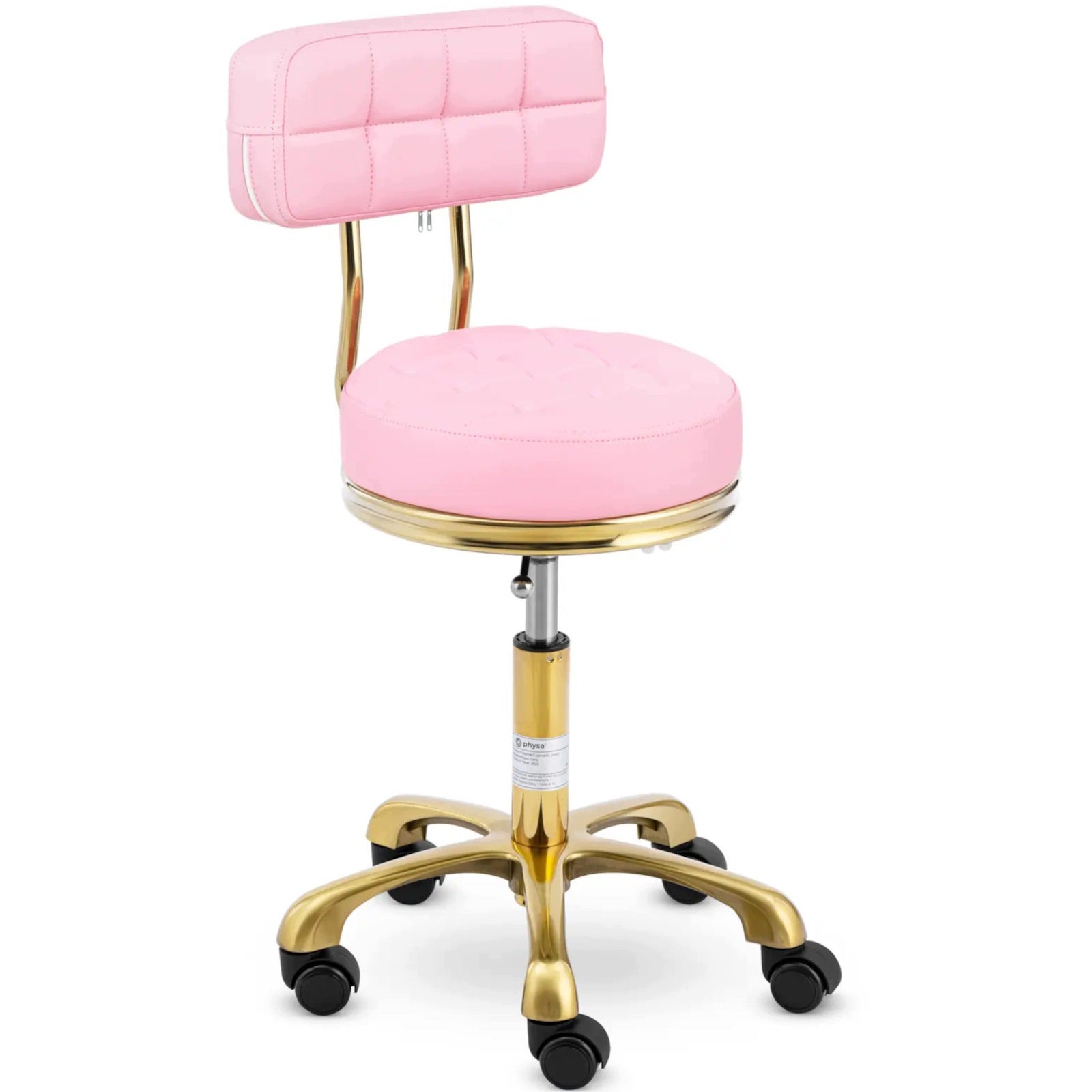 HAIRDRESSING CHAIR ON WHEELS WITH BACKREST ADJUSTABLE 51-66 CM PHYSA GELA Brand Physa