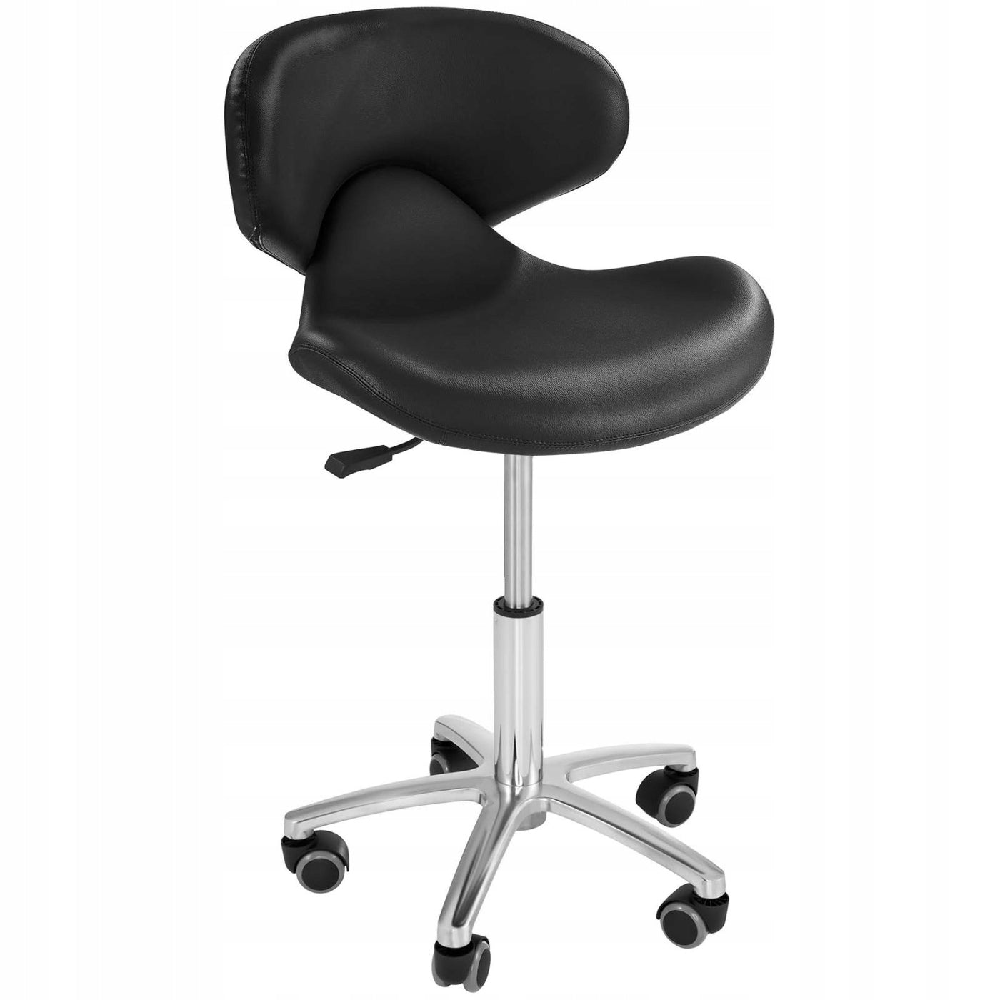 HAIRDRESSING COSMETIC CHAIR WITH BACKREST BLACK