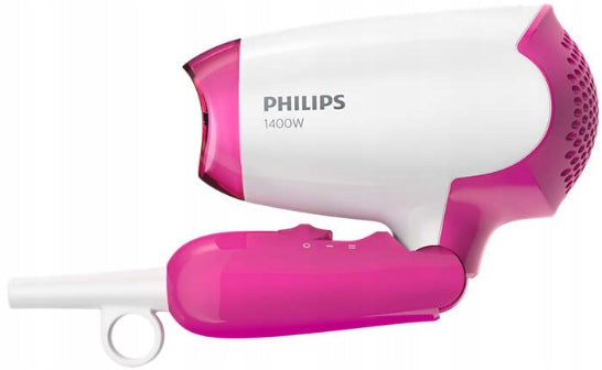 HAIRDRYER PHILIPS 1400W FOLDABLE TRAVEL SMALL PINK WHITE Manufacturer code suszarka turystyczna