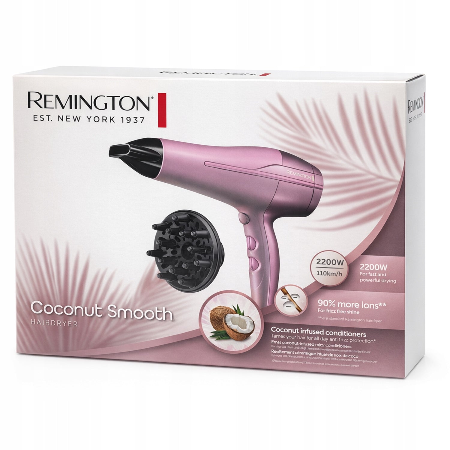 HAIRDRYER REMINGTON COCONUT SMOOTH D5901 2200W PINK