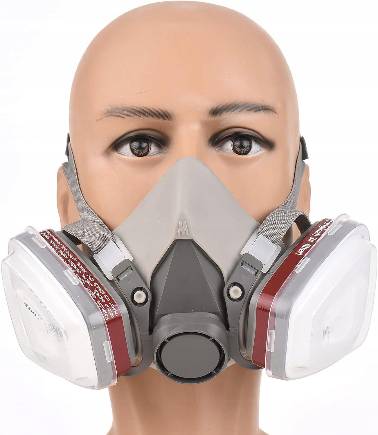 HALF MASK PAINT MASK 410 + 2x CARBON CARTRIDGES + 12x FILTERS CE CERTIFICATE Packaging status original