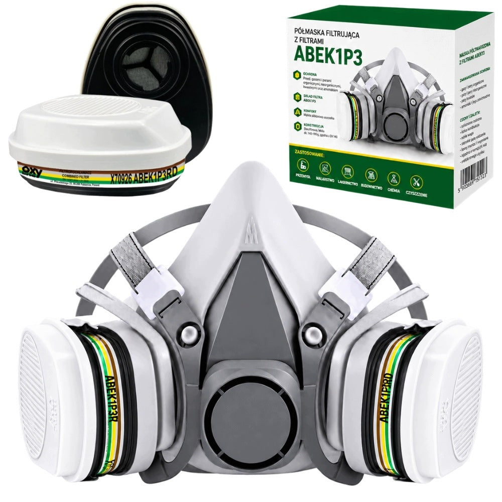 HALF MASK PROTECTIVE GAS PAINT MASK FOR SPRAYING ABEK1 P3 SPRAYING BHP