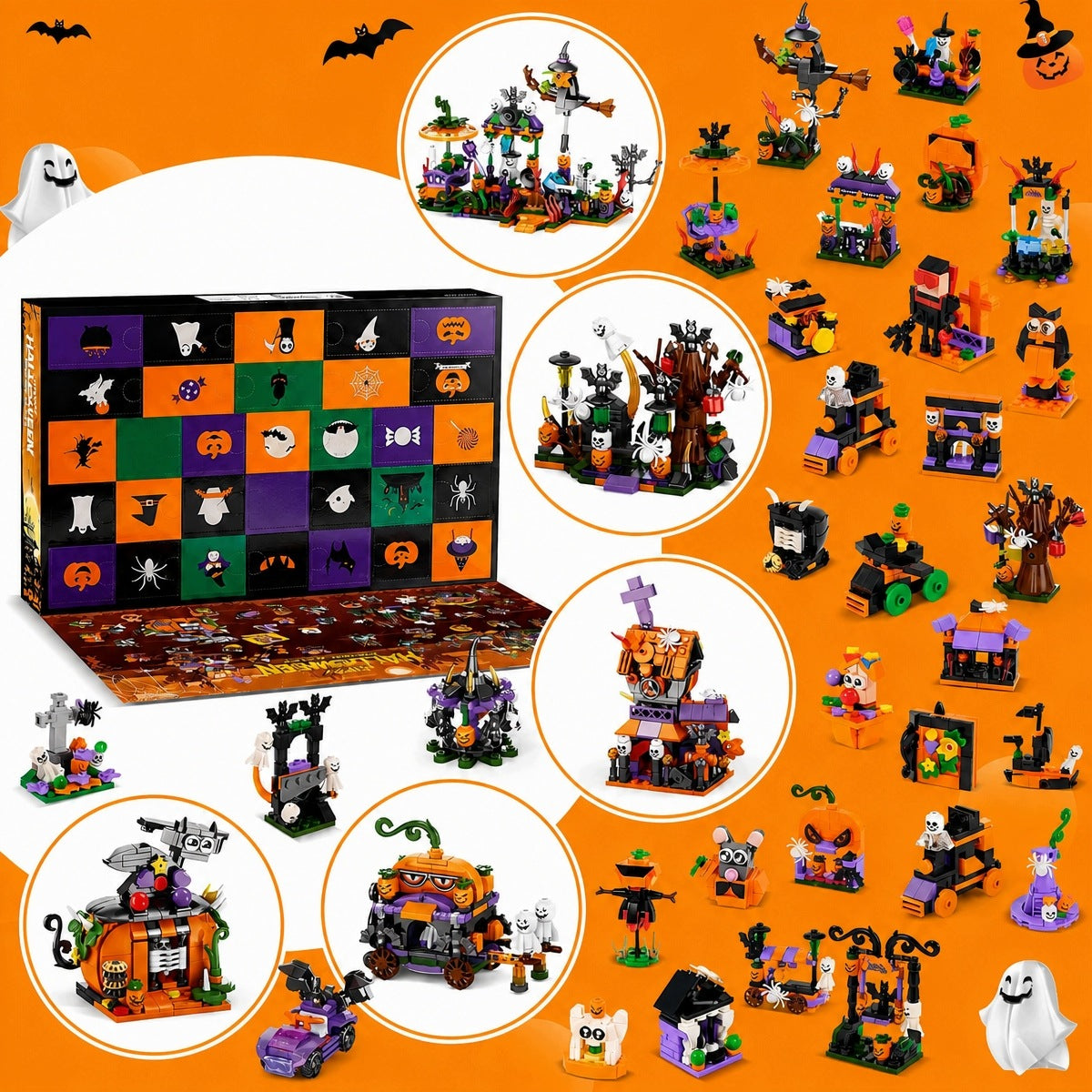 HALLOWEEN ADVENT CALENDAR WITH BLOCKS GIFT COUNTDOWN 31 DAYS Packaging status original