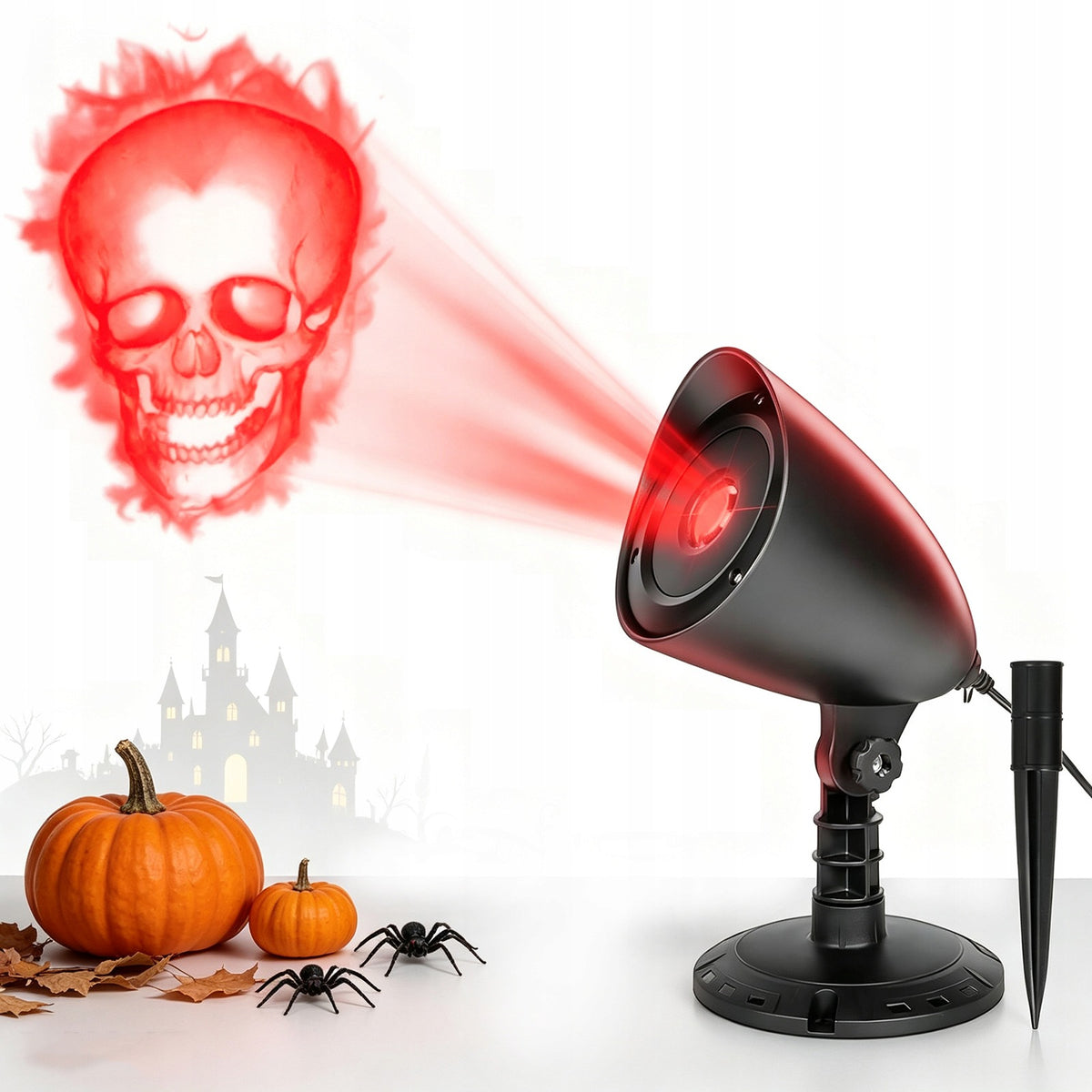 HALLOWEEN LED PROJECTOR Dynamic skull pattern 3D OUTDOOR TIMER