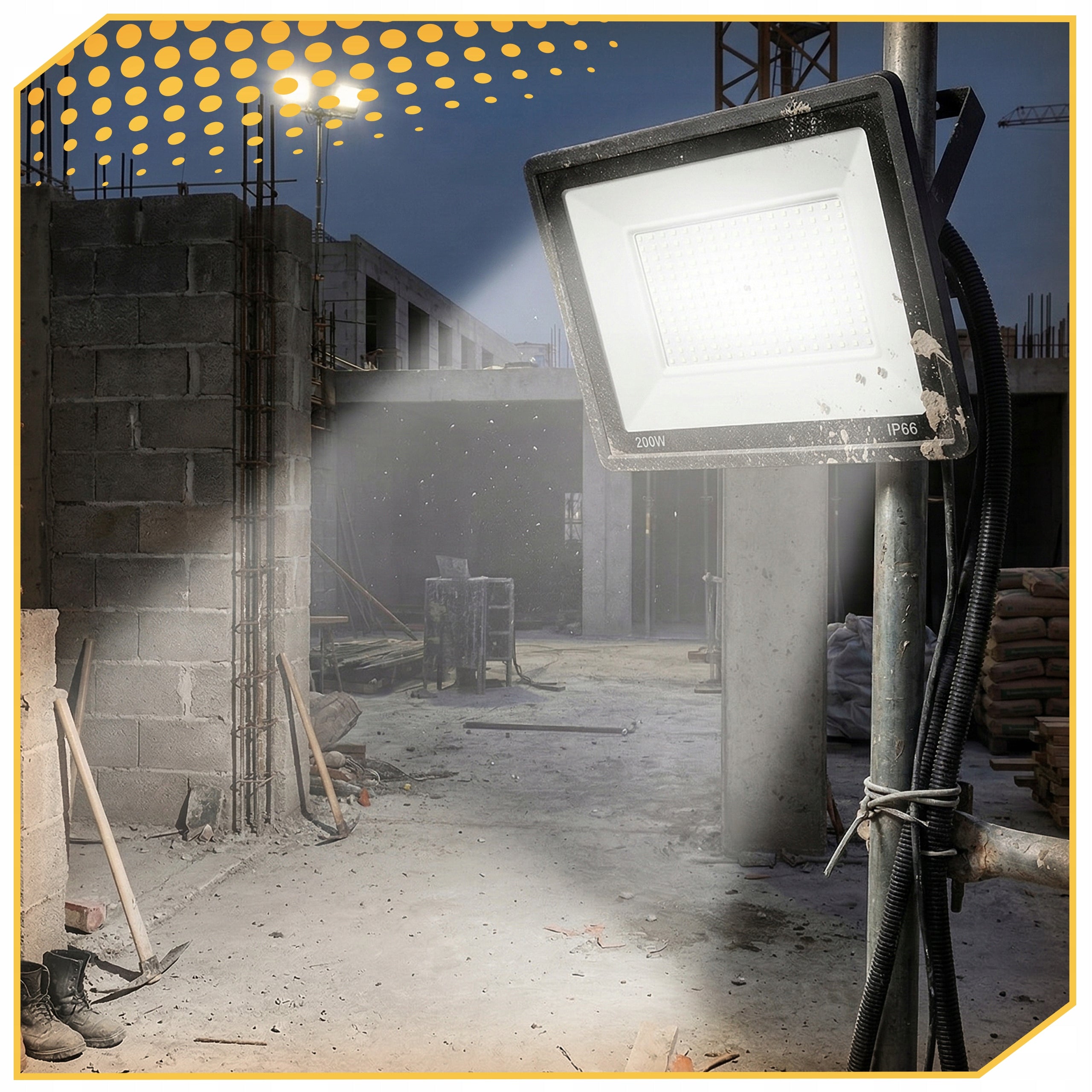HALOGEN LED 200W LAMP Floodlight Slim OUTDOOR CONSTRUCTION Brand Lewer