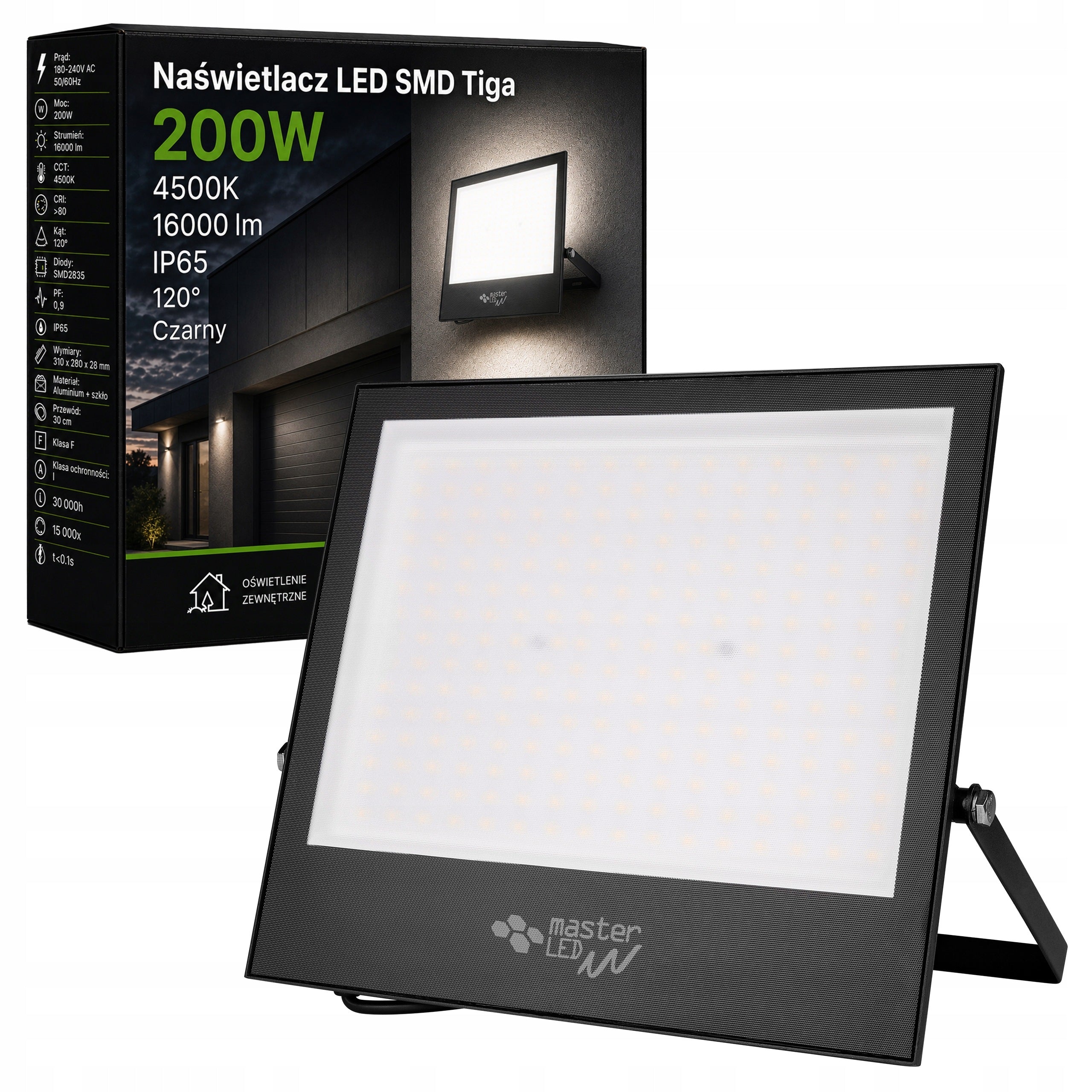 HALOGEN LED FLOODLIGHT 200W LAMP white neutral 4500K OUTDOOR IP65
