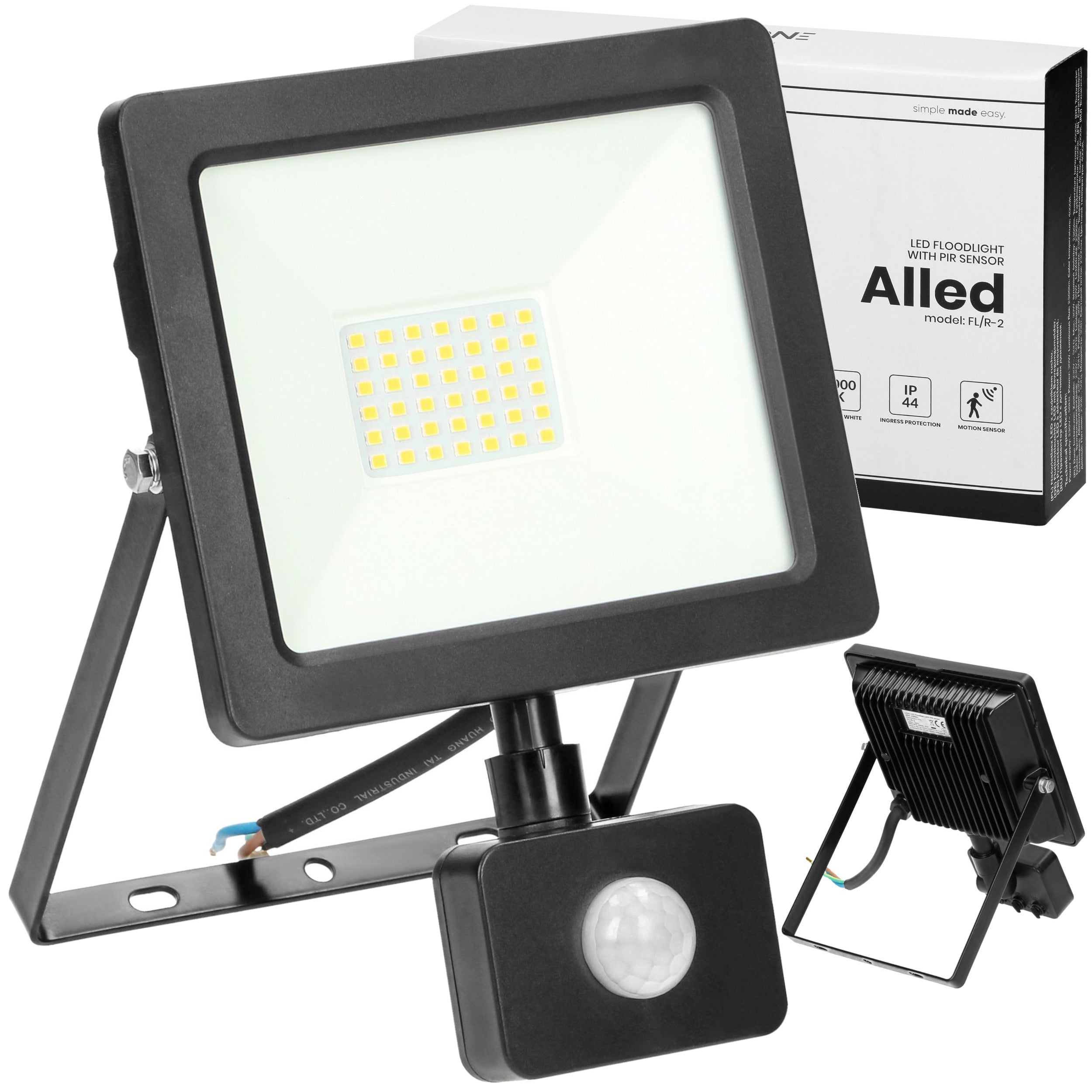 HALOGEN LED FLOODLIGHT 30W WITH DUSK MOTION SENSOR OUTDOOR LAMP IP44