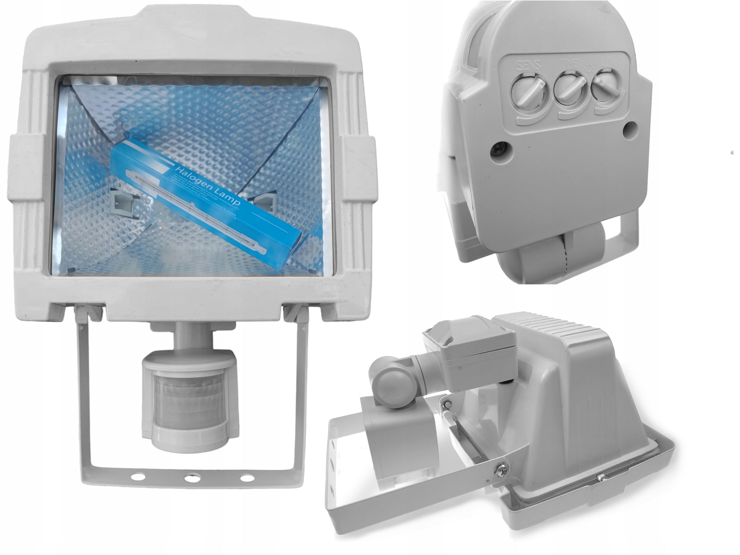 HALOGEN LUMINAIRE WITH MOTION SENSOR HALOGEN POWERFUL 500W LAMP REFLECTOR