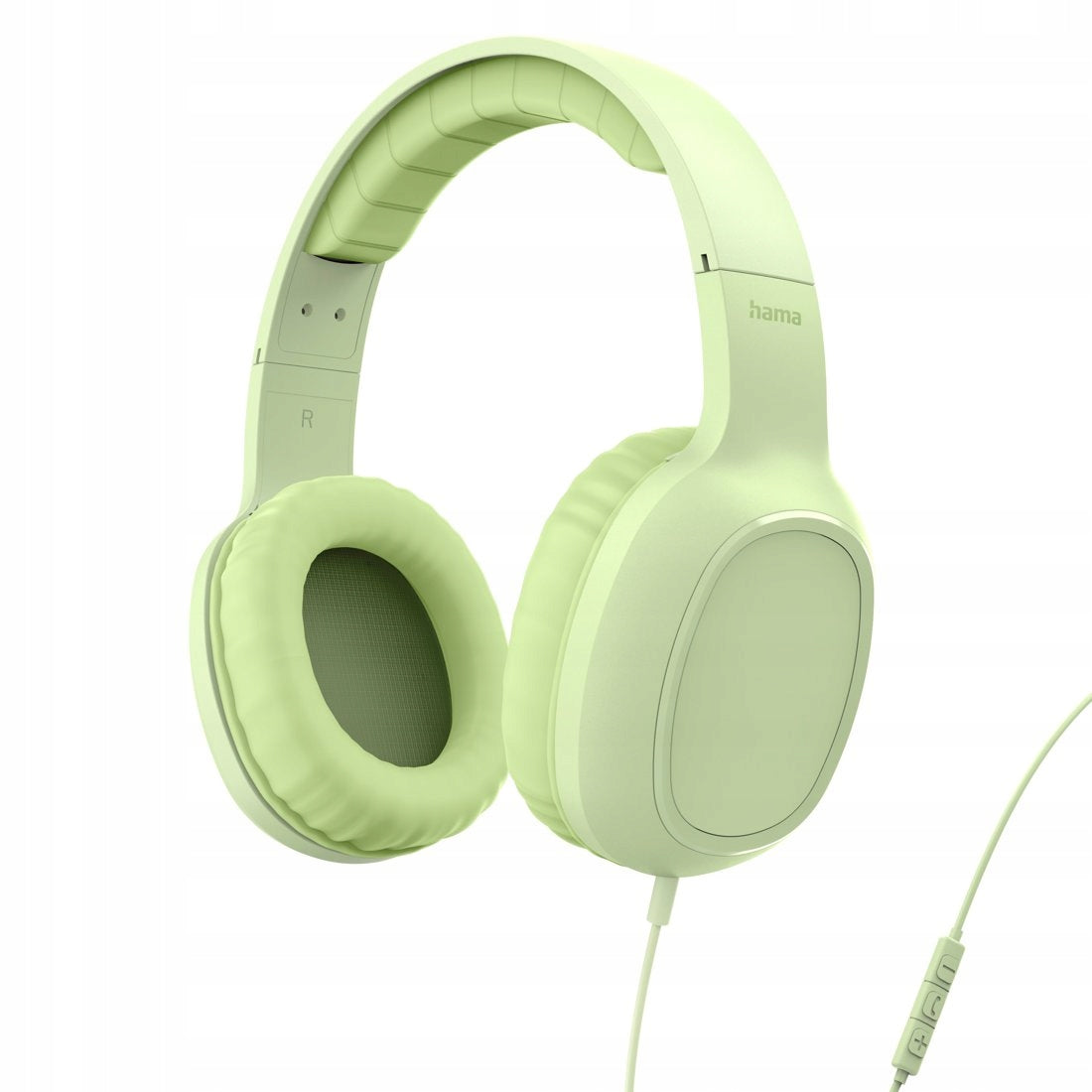 HAMA ON-EAR HEADPHONES FUN USB C WIRED ON CABLE WITH MICROPHONE GREEN Packaging status original