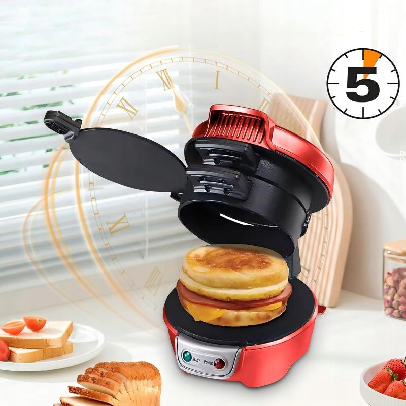 HAMBURGER PRESS 600W: ANTI-ADHESIVE+ RED!Sandwiches in 5min bathroom Packaging status original