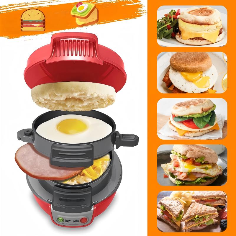 HAMBURGER PRESS 600W: ANTI-ADHESIVE+ RED!Sandwiches in 5min bathroom Power rating 600 W