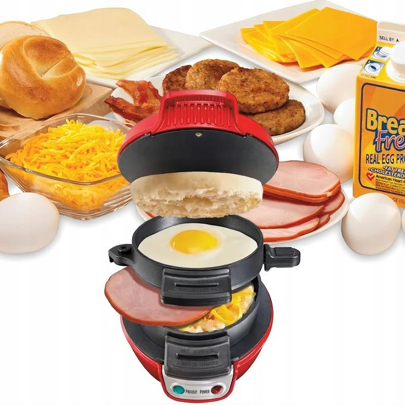 HAMBURGER PRESS 600W: ANTI-ADHESIVE+ RED!Sandwiches in 5min bathroom