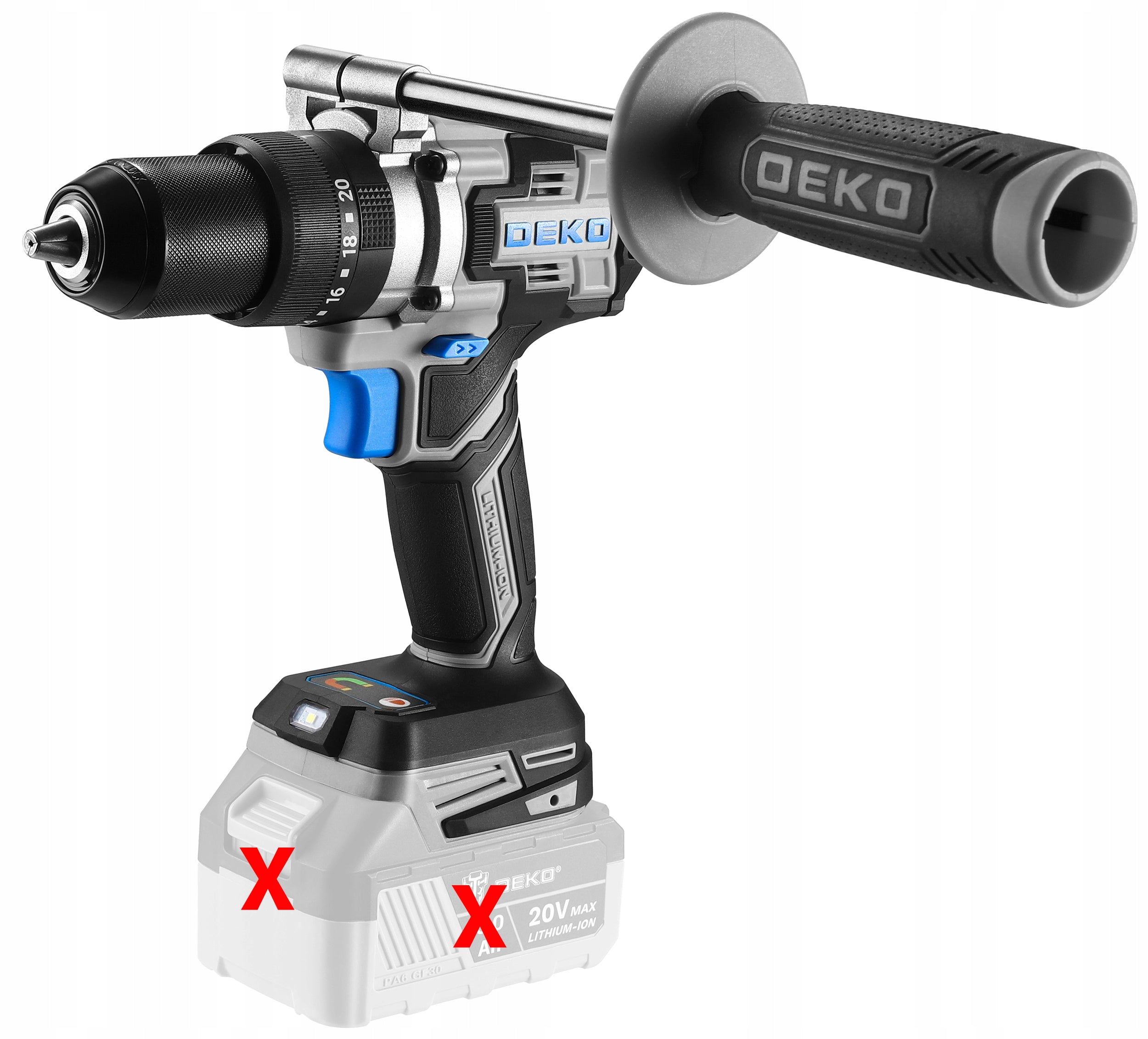 HAMMER DRILL CORDLESS IMPACT DRILL 120 NM DEKO Packaging status original