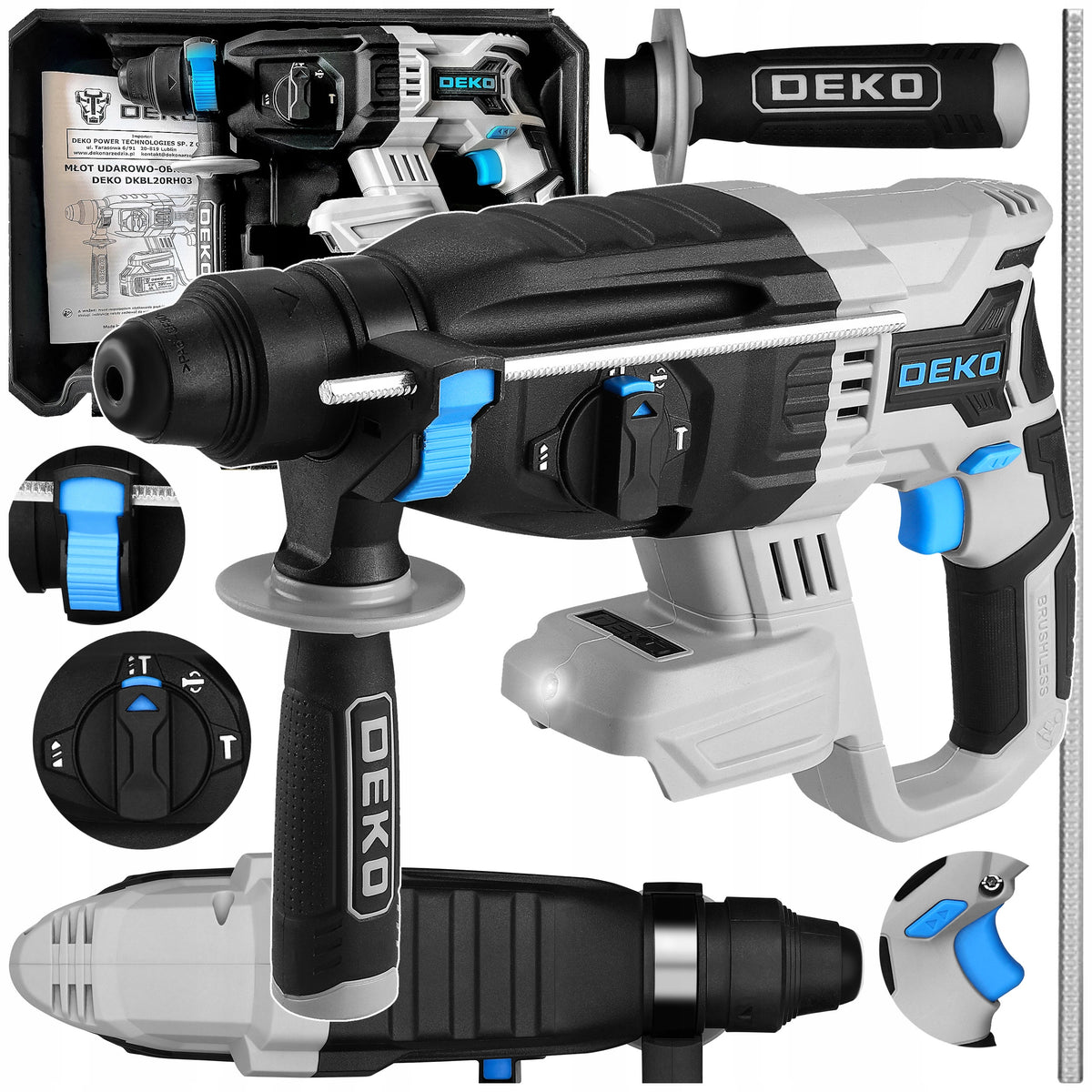 HAMMER DRILL CORDLESS IMPACT SDS+ SUITCASE 3J DEKO