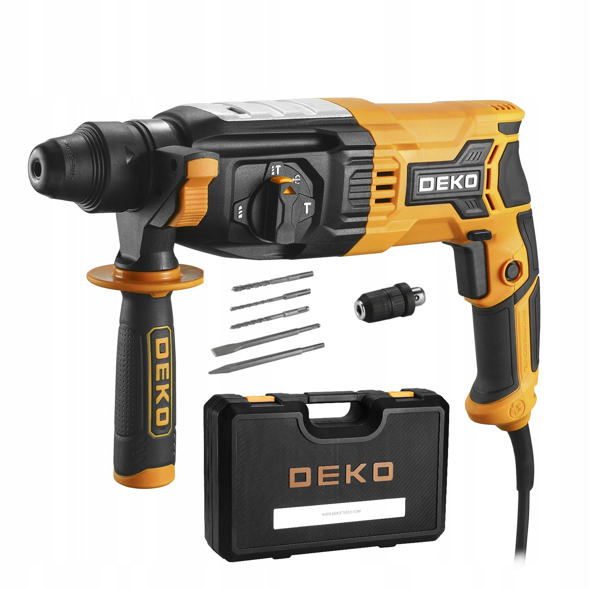 HAMMER DRILL DEKO DKRH28XL85-ST 850W SDS+ CHISEL DRILL CASE