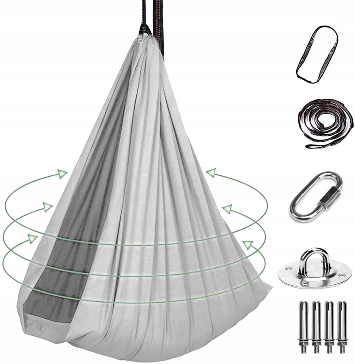 HAMMOCK ACROBATIC SCARF FOR CHILDREN 2.8mx1.5m SENSORY SWING ROCKER Manufacturer code All-in-oneMart 5151