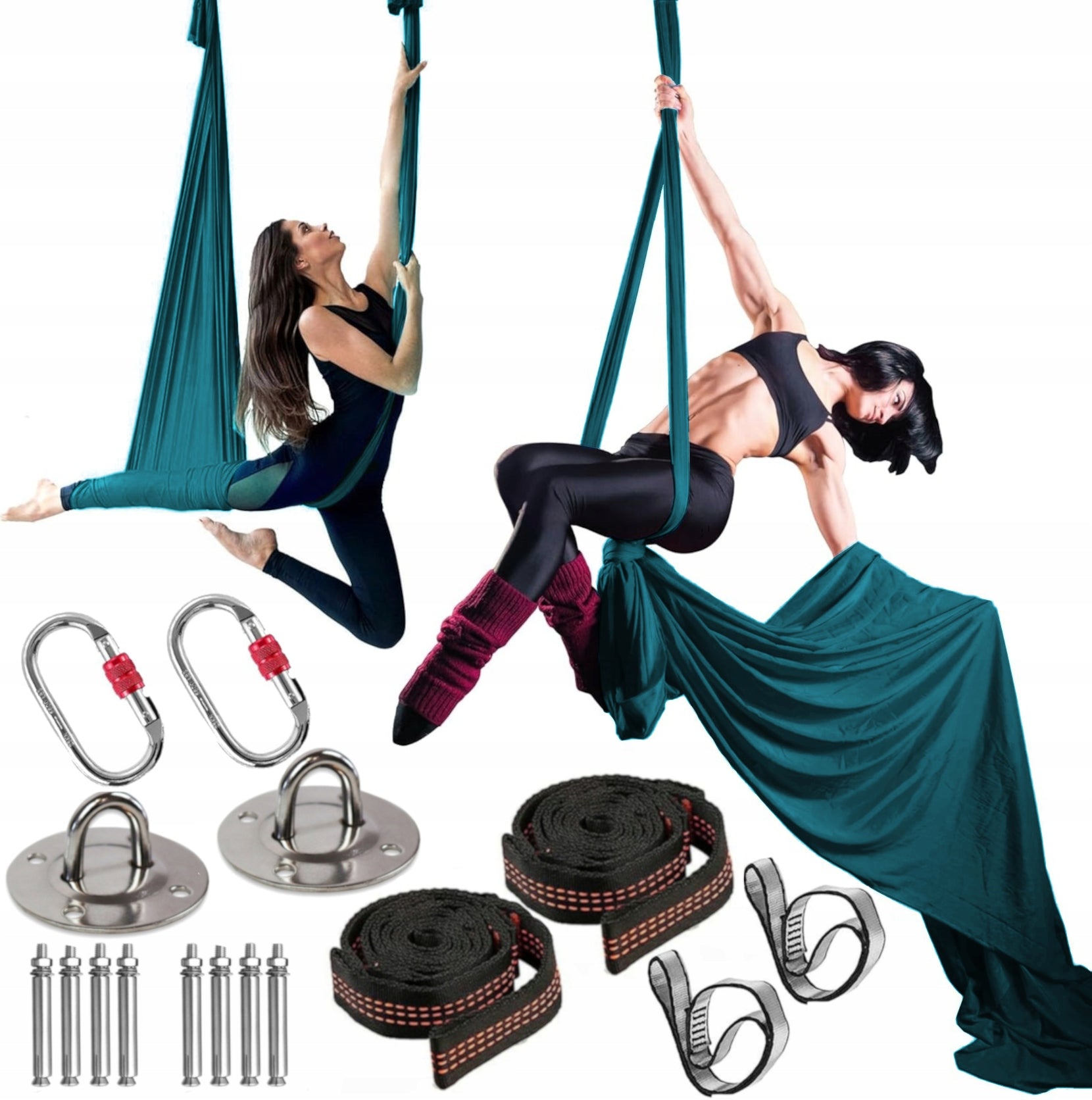 HAMMOCK AERIAL YOGA SCARF ACROBATIC SASH 280x500 - BOTTLE GREEN