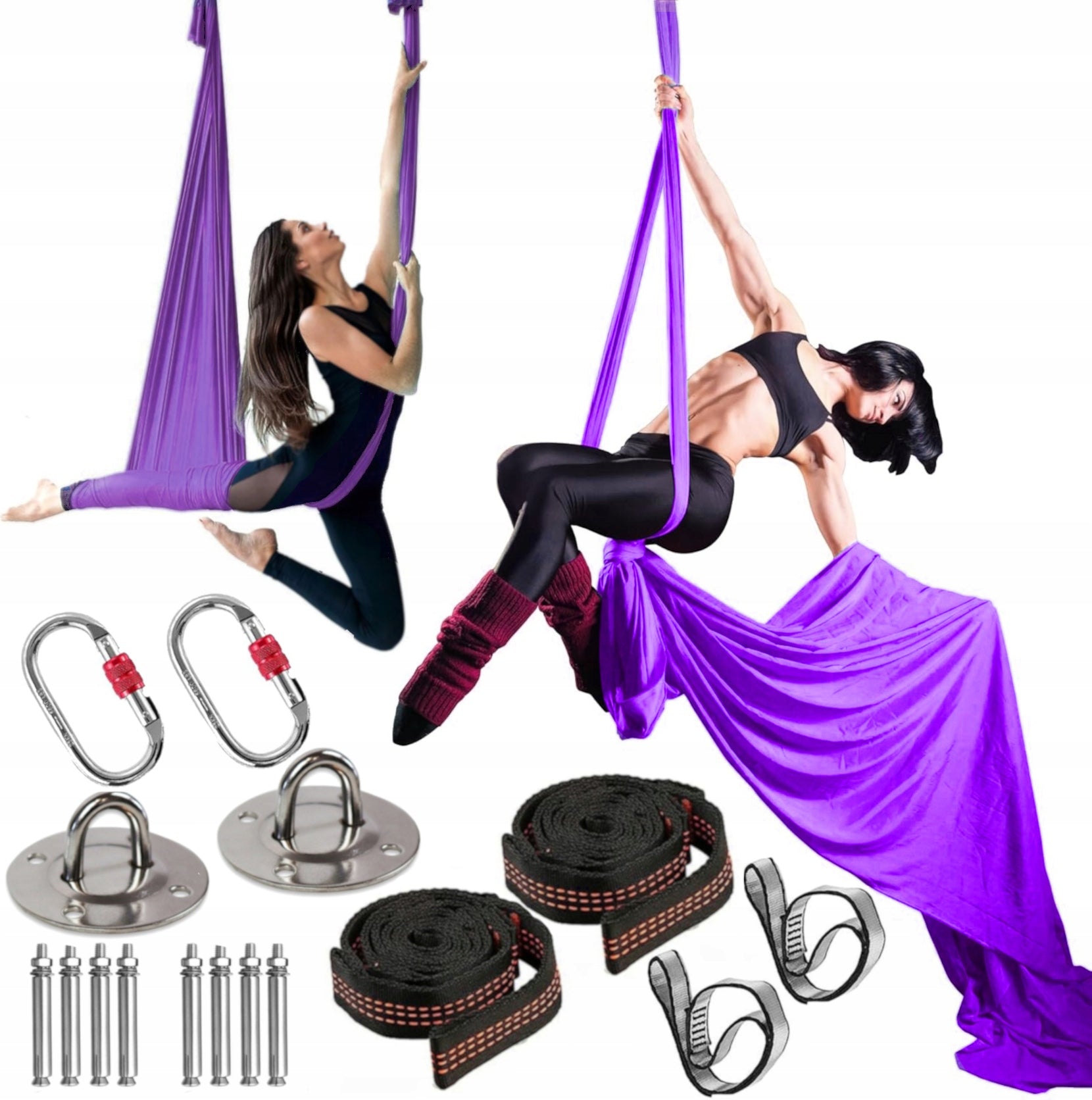 HAMMOCK AERIAL YOGA SCARF ACROBATIC SASH 280x500 - PURPLE