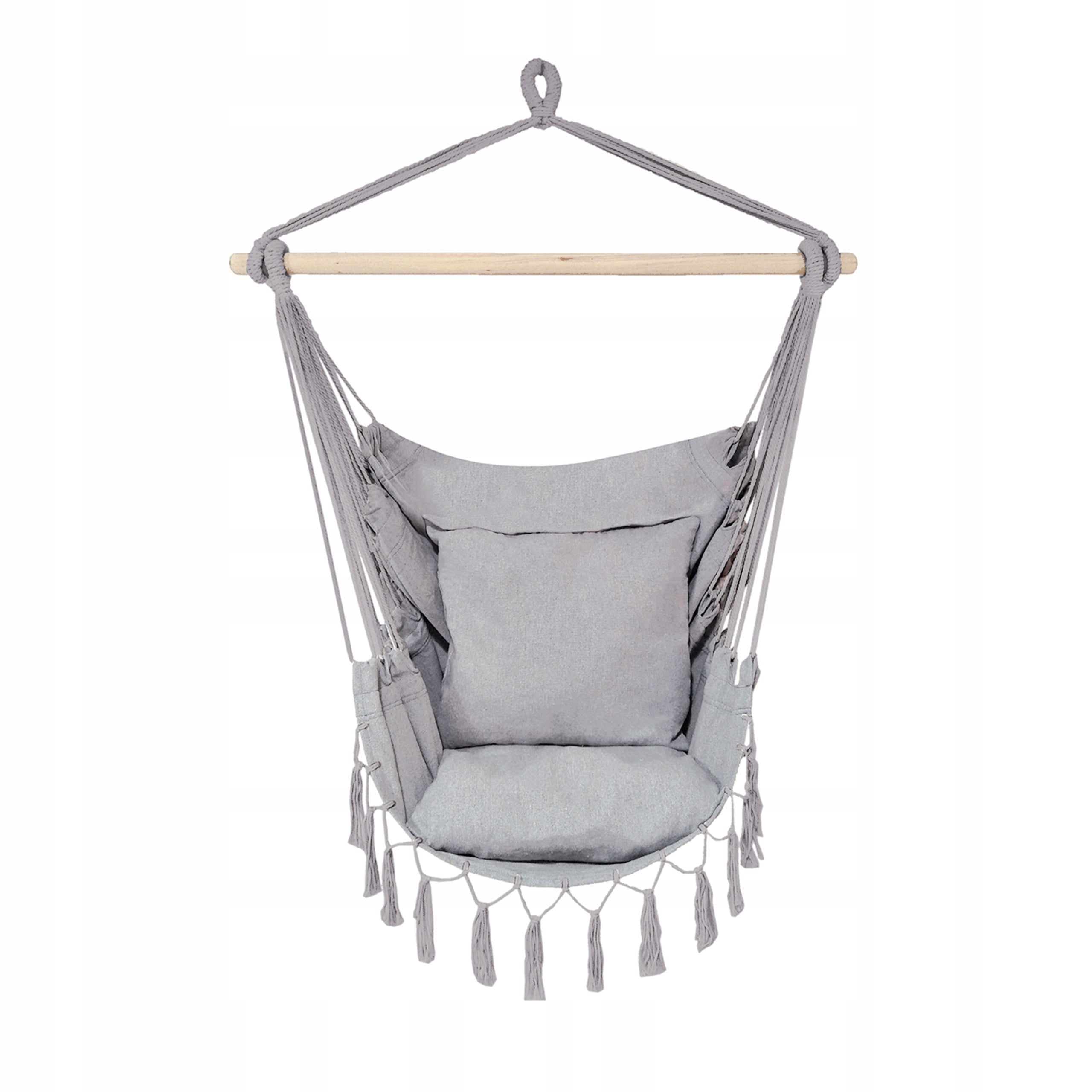 HAMMOCK BRAZILIAN ARMCHAIR HANGING SWING HAMMOCK + 2 PILLOWS RHODOS 2 GREY