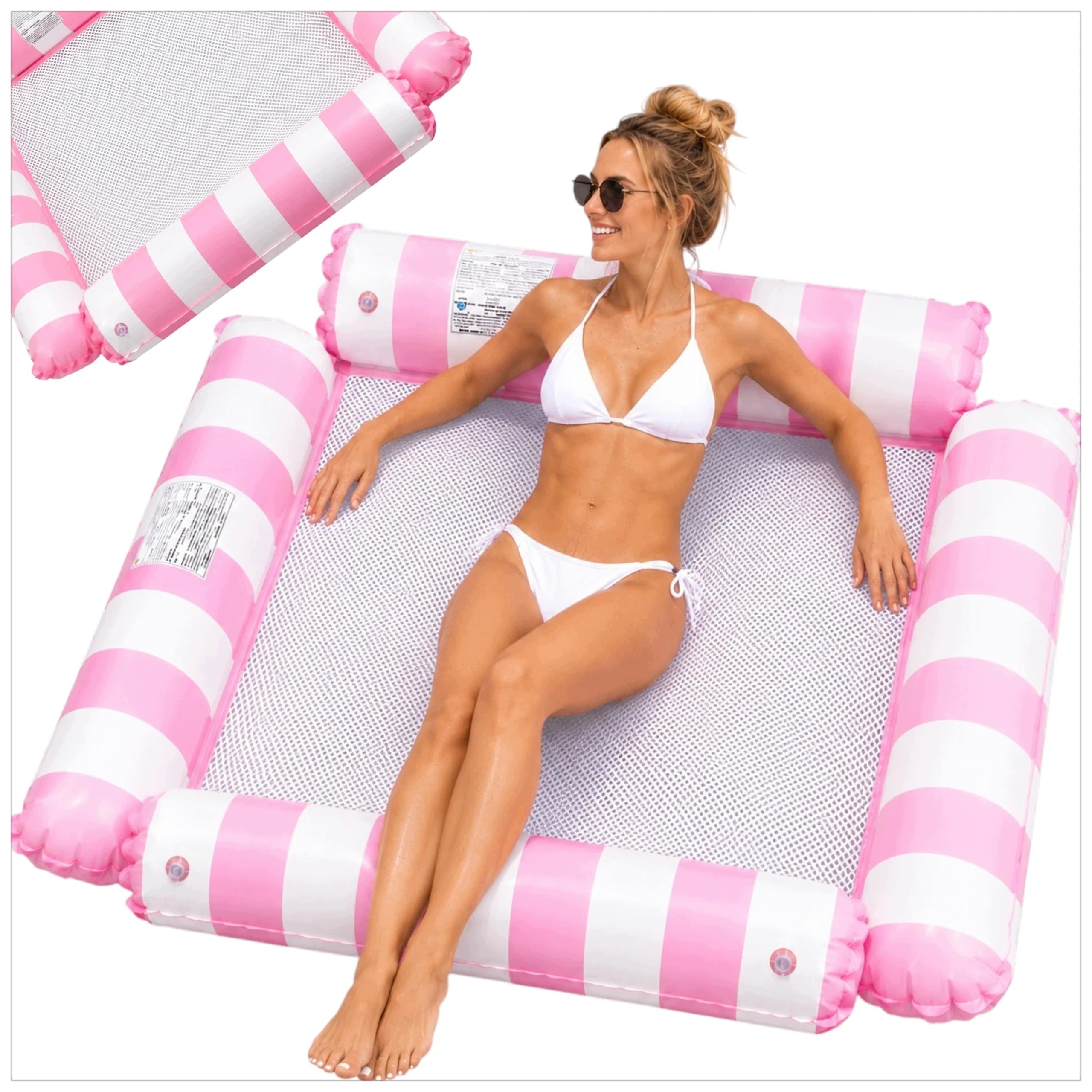 HAMMOCK MATTRESS INFLATABLE WATER LOUNGER WITH SWIMMING NET FOR WATER POOL Packaging status original