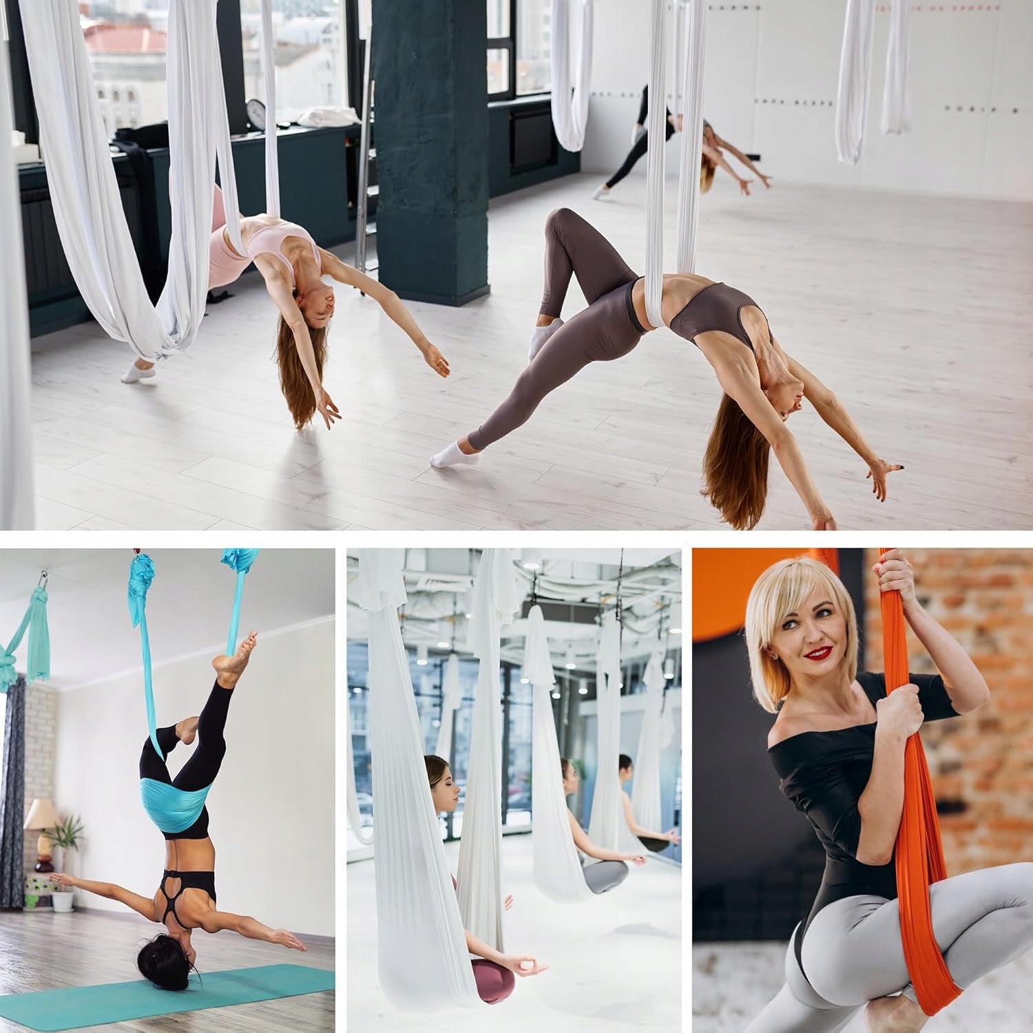 HAMMOCK SASH AERIAL YOGA SCARF FOR EXERCISE 280x500 ACROBATIC SENSORY Manufacturer code Huśtawka 5M Dysk błękitny