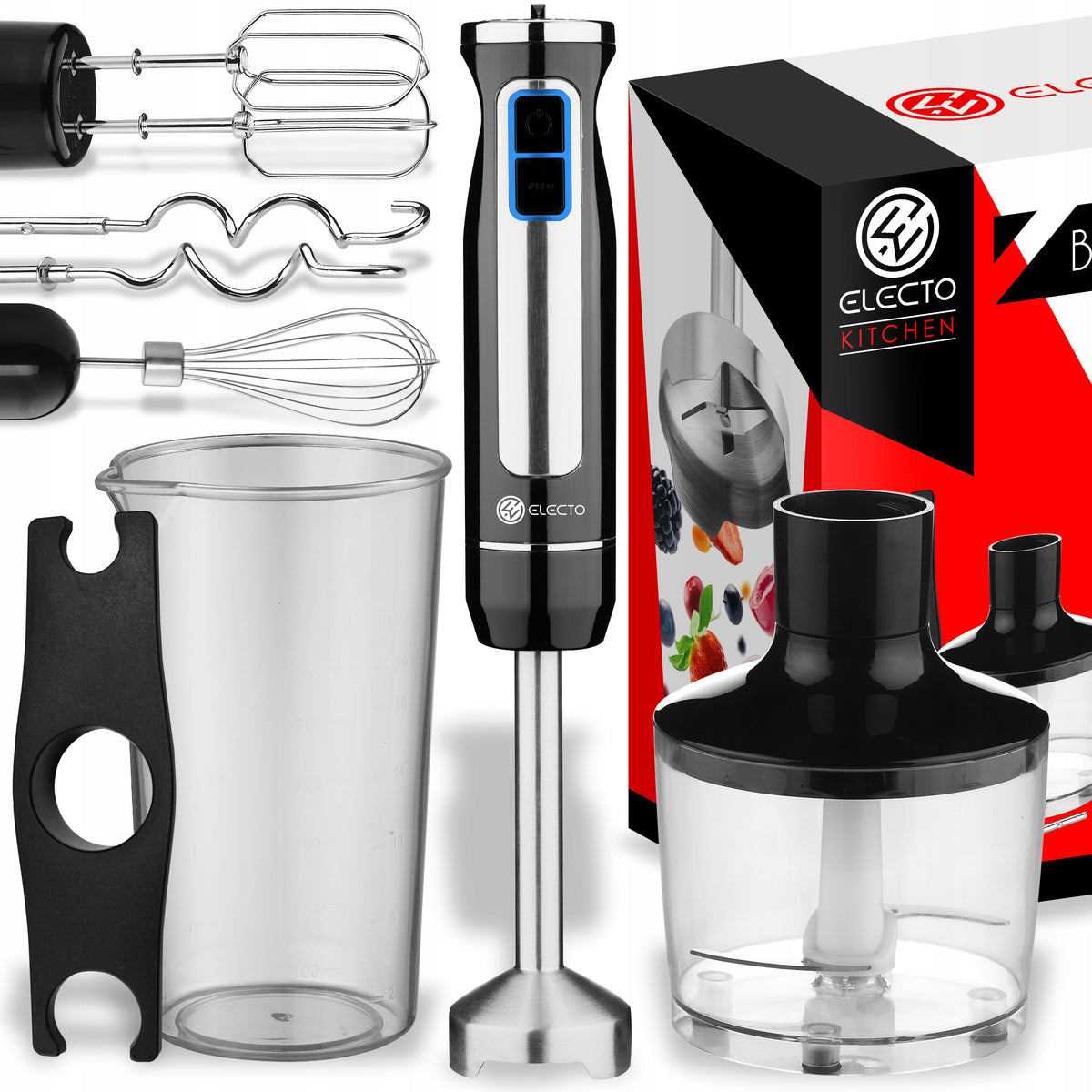 HAND BLENDER 900W MULTI PURPOSE BEATER TIP SHREDDER MIXER