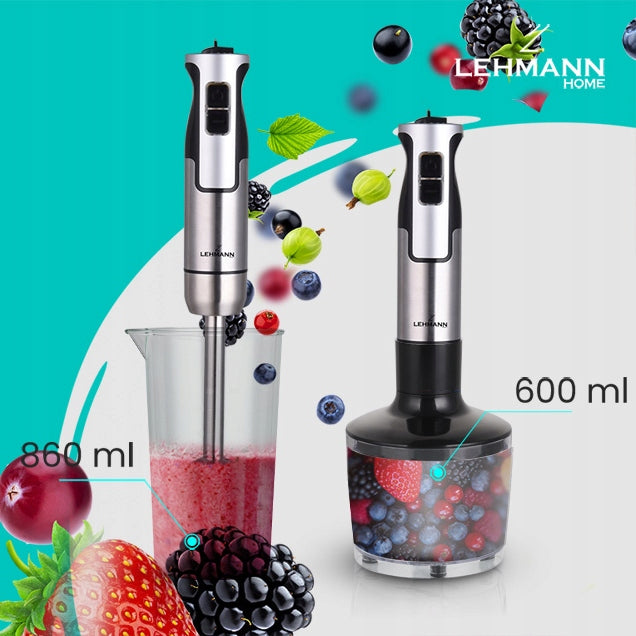 HAND BLENDER MULTIFUNCTION MIXER LEHMANN TITANIUM BLADES POWERFUL 1200W Rotational speed control yes