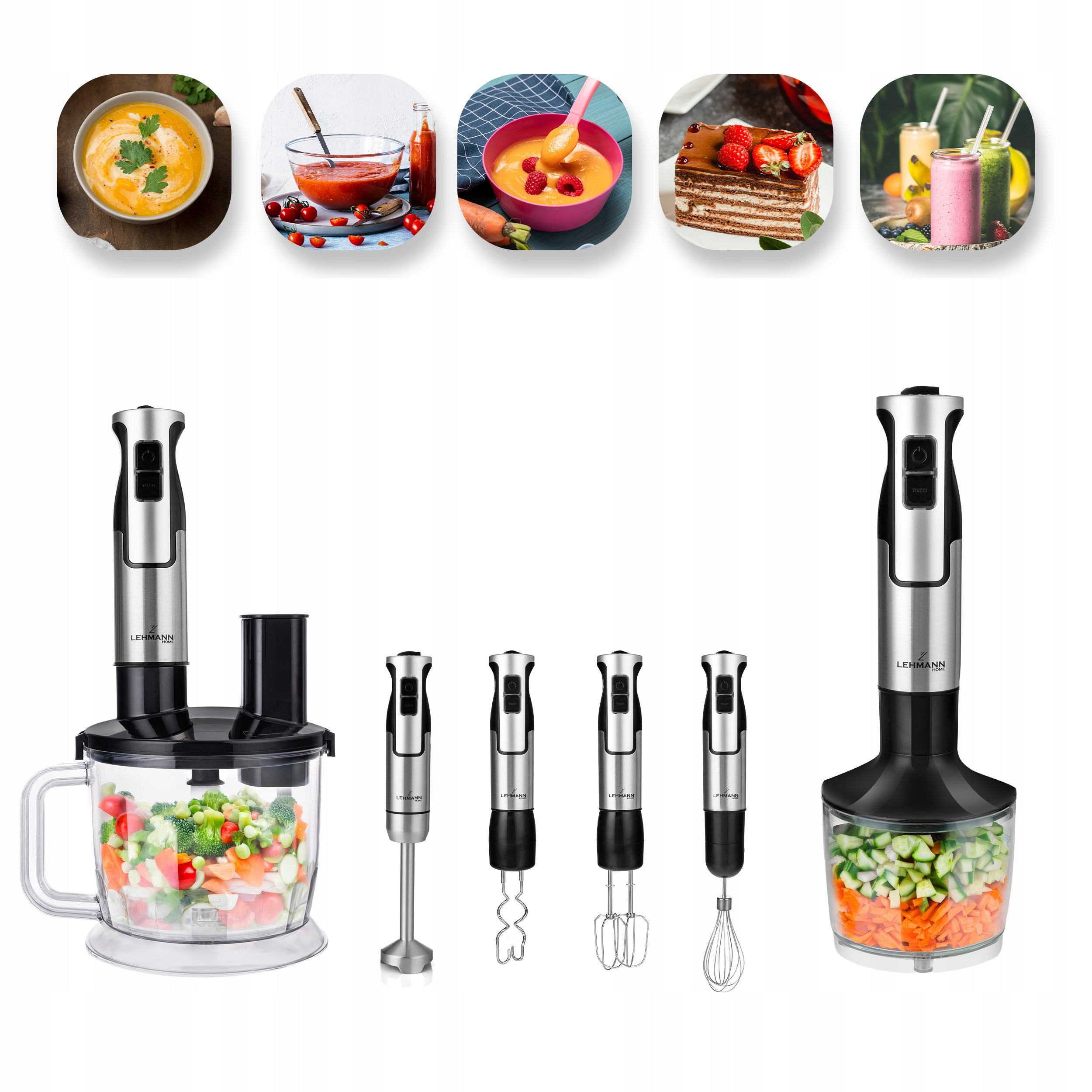 HAND BLENDER MULTIFUNCTION MIXER POWERFUL TURBO BLADE SHREDDER 1200W Model BLENDER RĘCZNY MIKSER WIELOFUNKCYJNY TURBO