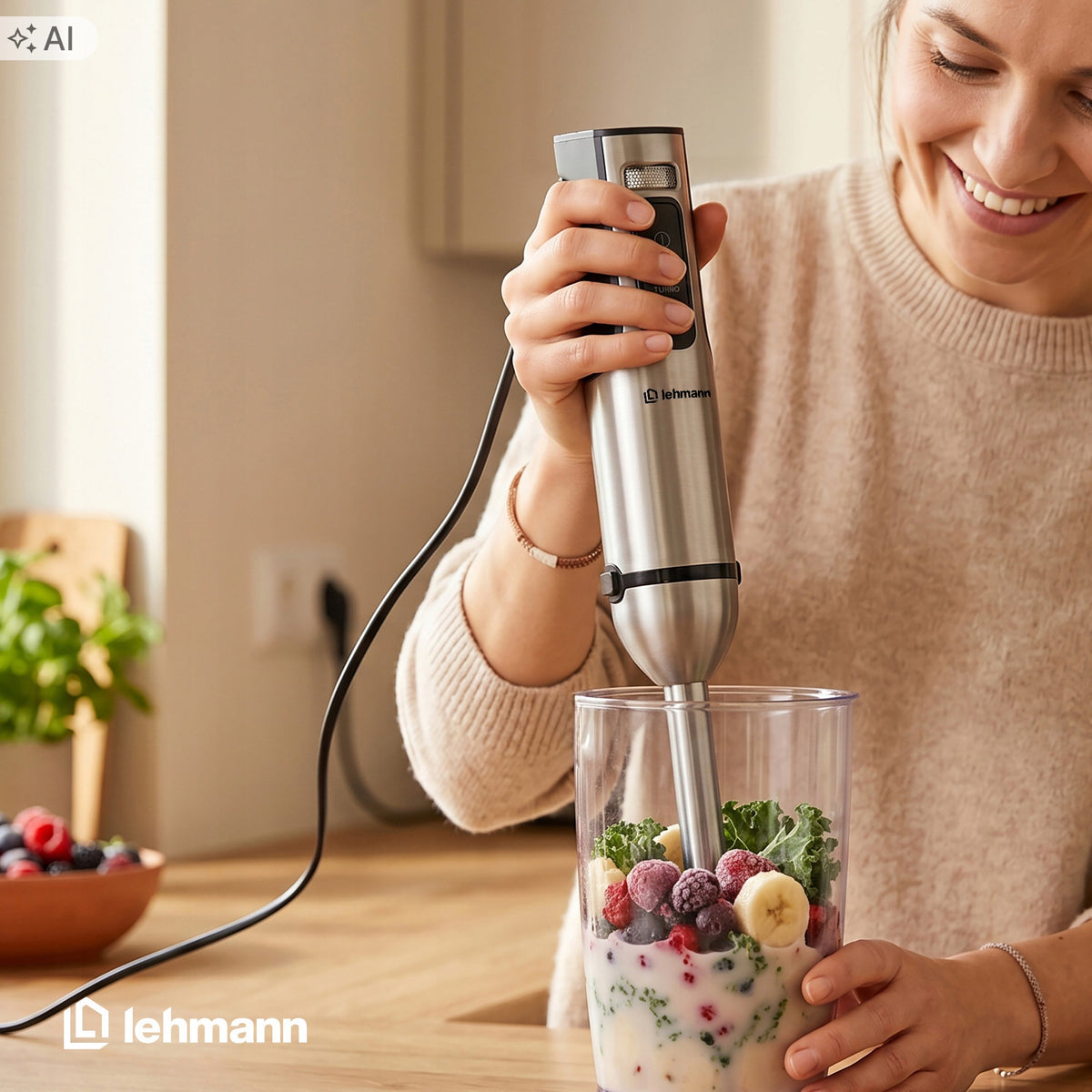 HAND BLENDER MULTIFUNCTION SMOOTHIE MIXER TURBO POWER ADJUSTMENT 2000W Manufacturer code BLENDER RĘCZNY WYŚWIETLACZEM LCD 2000W MOCNY