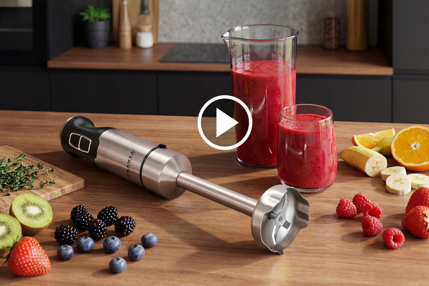HAND BLENDER MULTIFUNCTIONAL 5 LEVELS TURBO MODE SET 3in1 POWERFUL 1500W Dominant color silver/gray