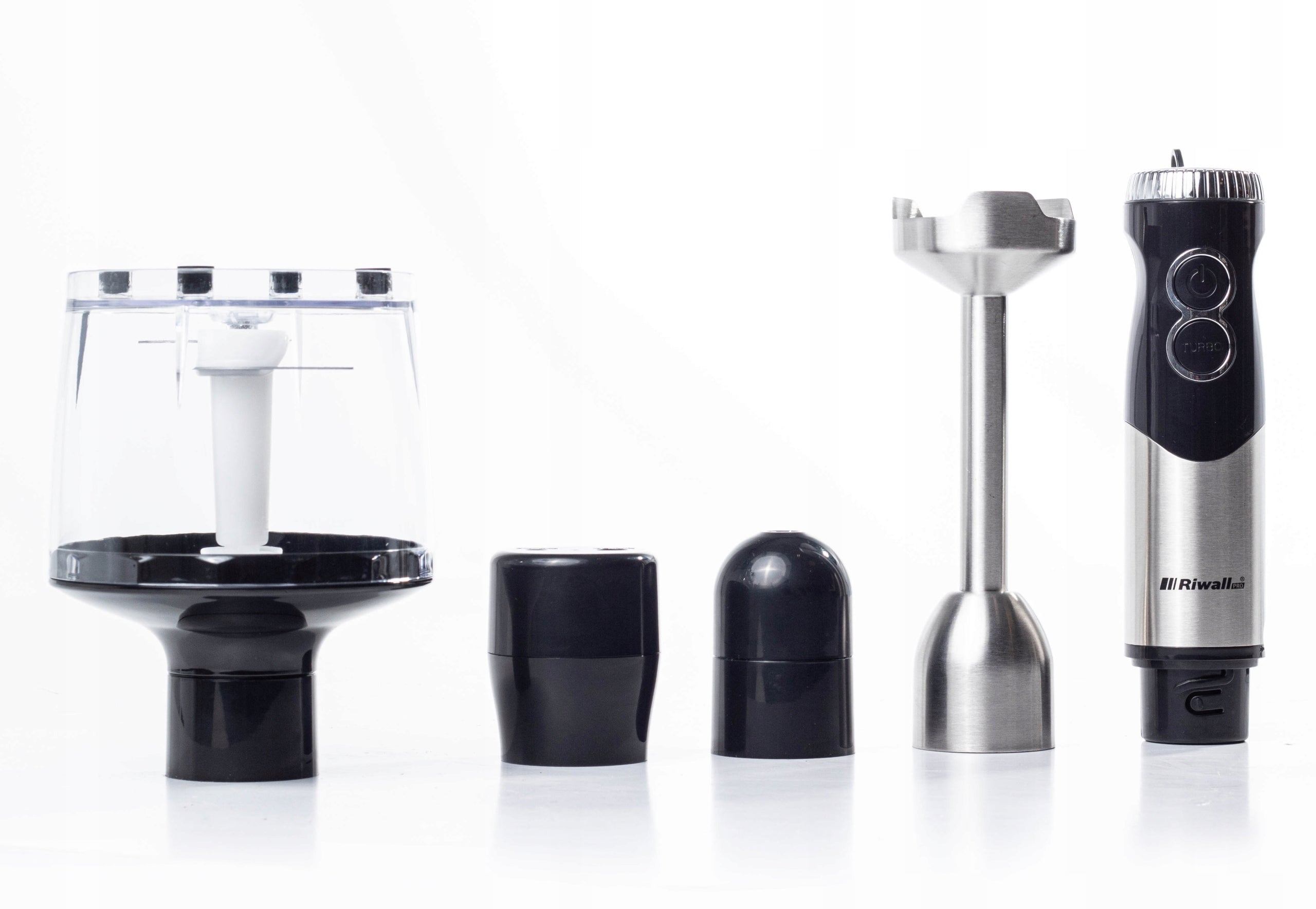 HAND BLENDER MULTIFUNCTIONAL RIWALL RB-01 6in1 TITANIUM BLADES STRONG Dominant color silver/gray