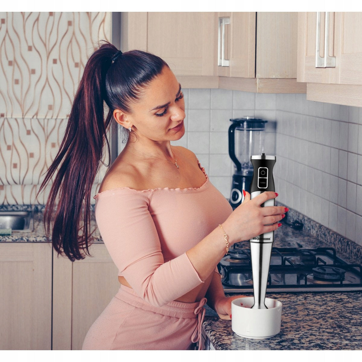 HAND BLENDER POWERFUL 1200W MULTIFUNCTIONAL MIXER SET TURBO PREMIUM 6IN1 Model Blender Ręczny Wielofunkcyjny 1800W AD4627