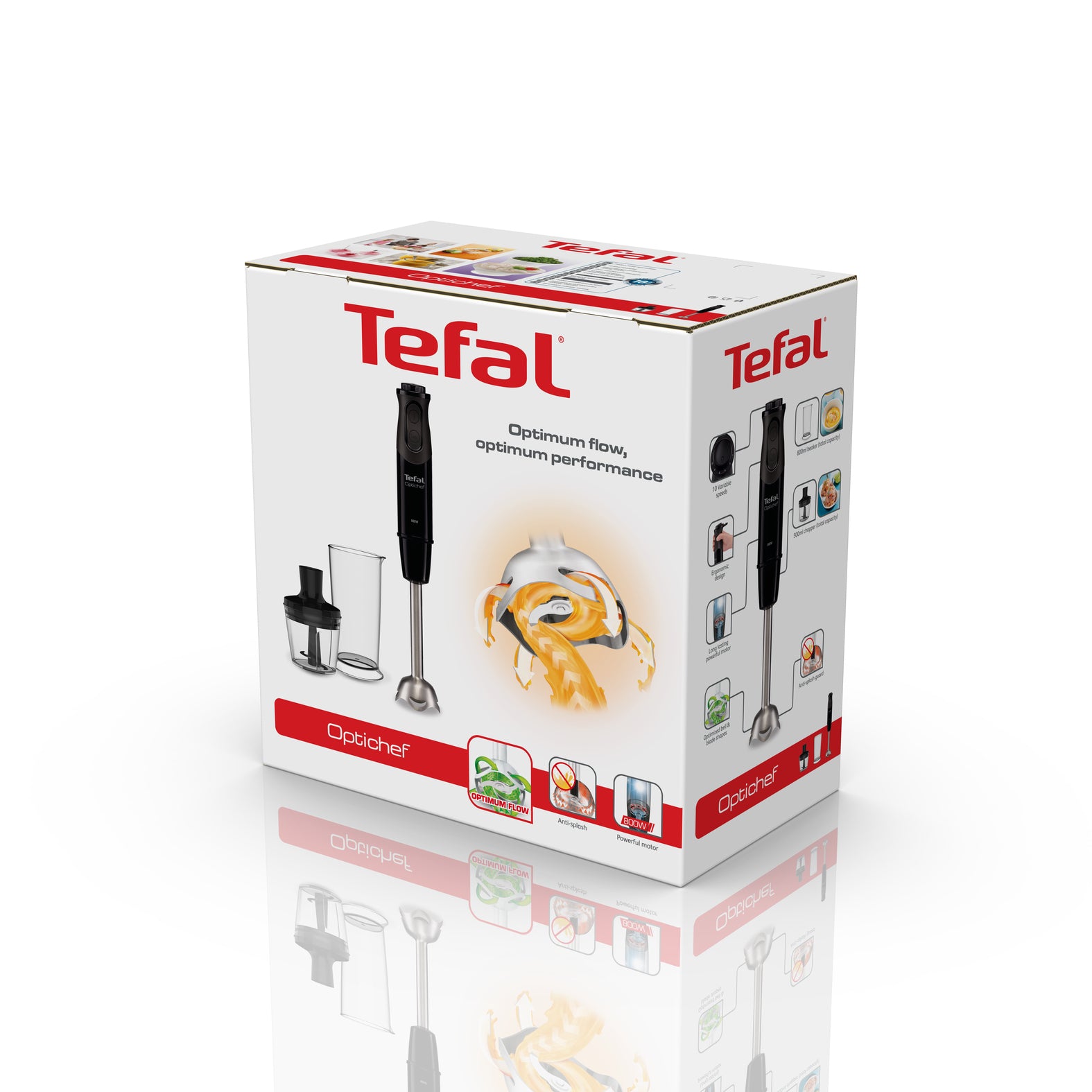 HAND BLENDER TEFAL OPTICHEF HB641838 800W 10 SPEED TURBO SHREDDER Manufacturer code HB641838