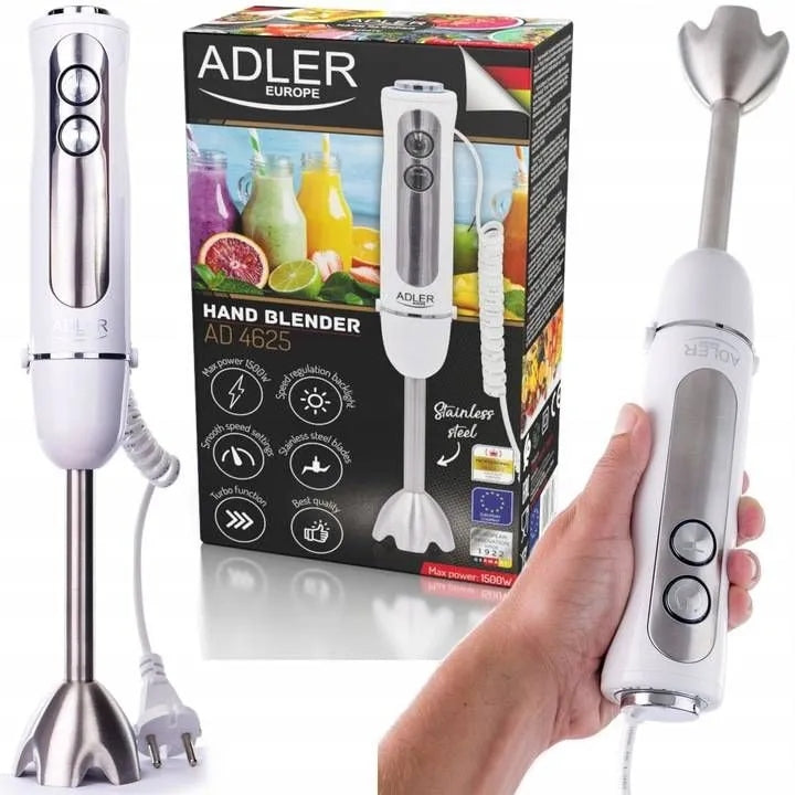 HAND BLENDER TURBO MIXER POWERFUL SHREDDER 1500W 5 SPEED WHITE