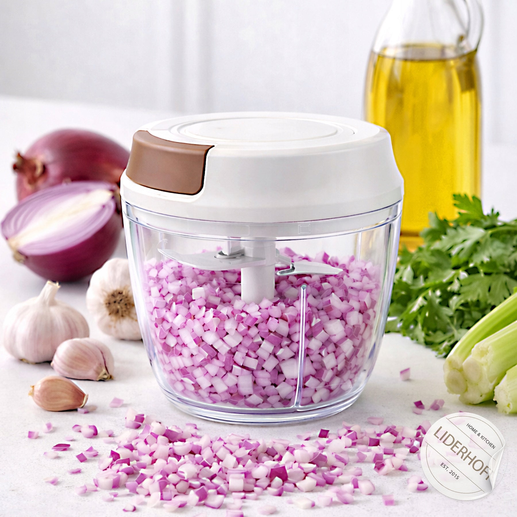 HAND CHOPPER 900ML WITH STRING VEGETABLE SHREDDER ONION SHREDDER Packaging status original