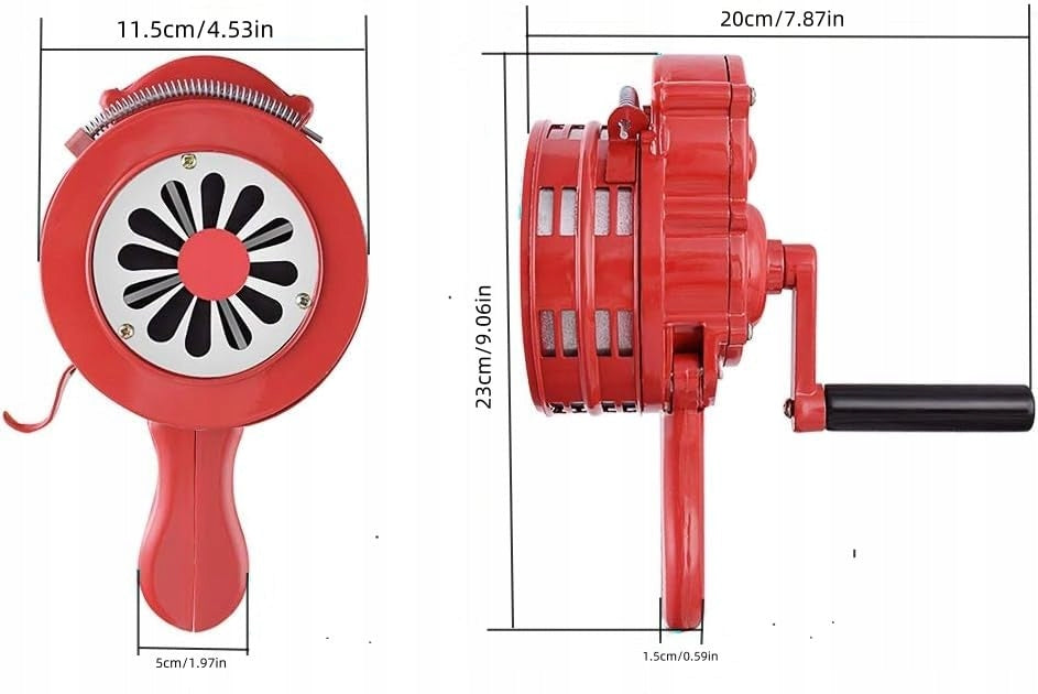 HAND CRANK SIREN RED PORTABLE MANUAL Manufacturer code 6932586039195