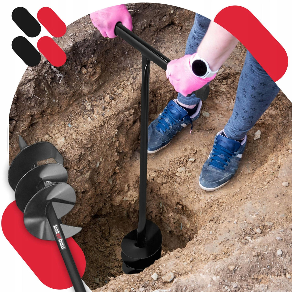 HAND DRILL 140 FOR SOIL POSTS DRILL GARDEN DIMPLES Brand Kotarbau