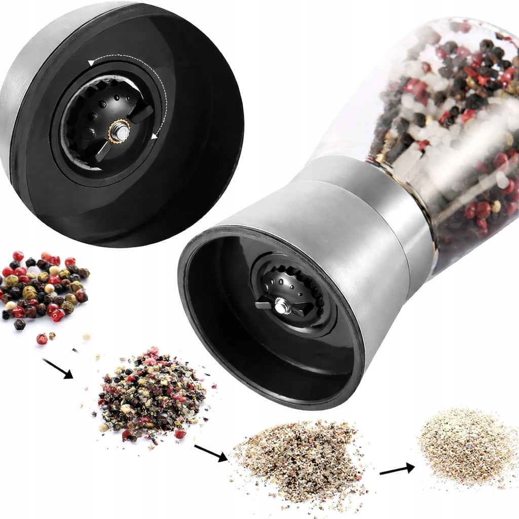 HAND GRINDER FOR PEPPER SALT GRINDERS SPICES SALT SHAKER GRINDER SET OF 2x Manufacturer code 2x pojemniki na przyprawy przyprawnik